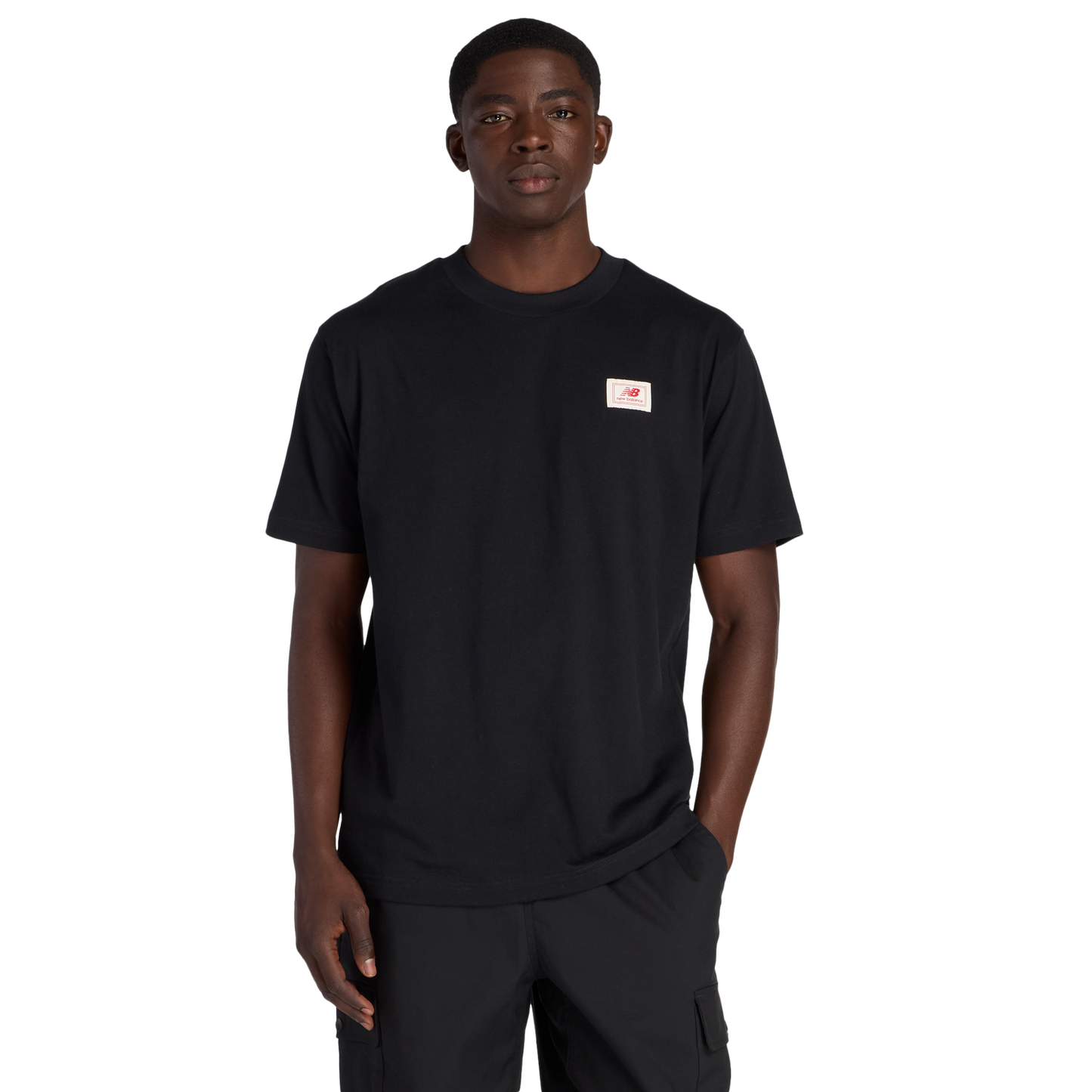 New Balance Woven Label T-Shirt - Men's - Black/Red/White