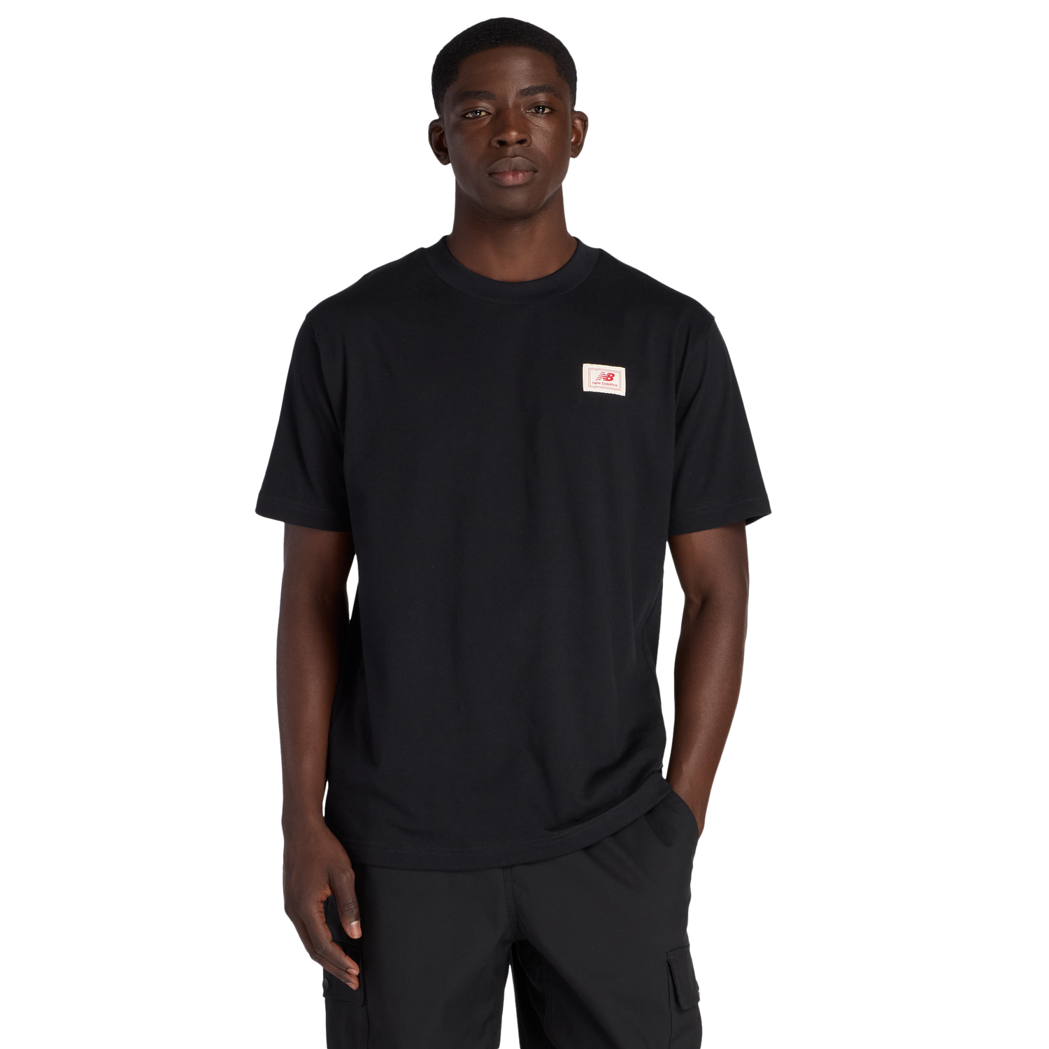 New Balance Woven Label T-Shirt - Men's - Black/Red/White