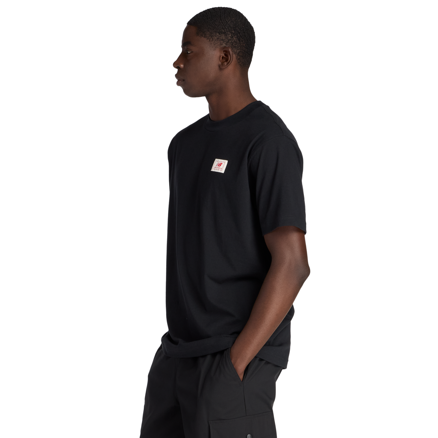 New Balance Woven Label T-Shirt - Men's - Black/Red/White