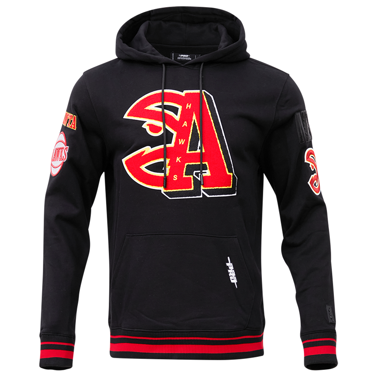 Pro Standard HAWKS MASH UP RIB FLC PO HOODIE - Men's - Red/Black/Black