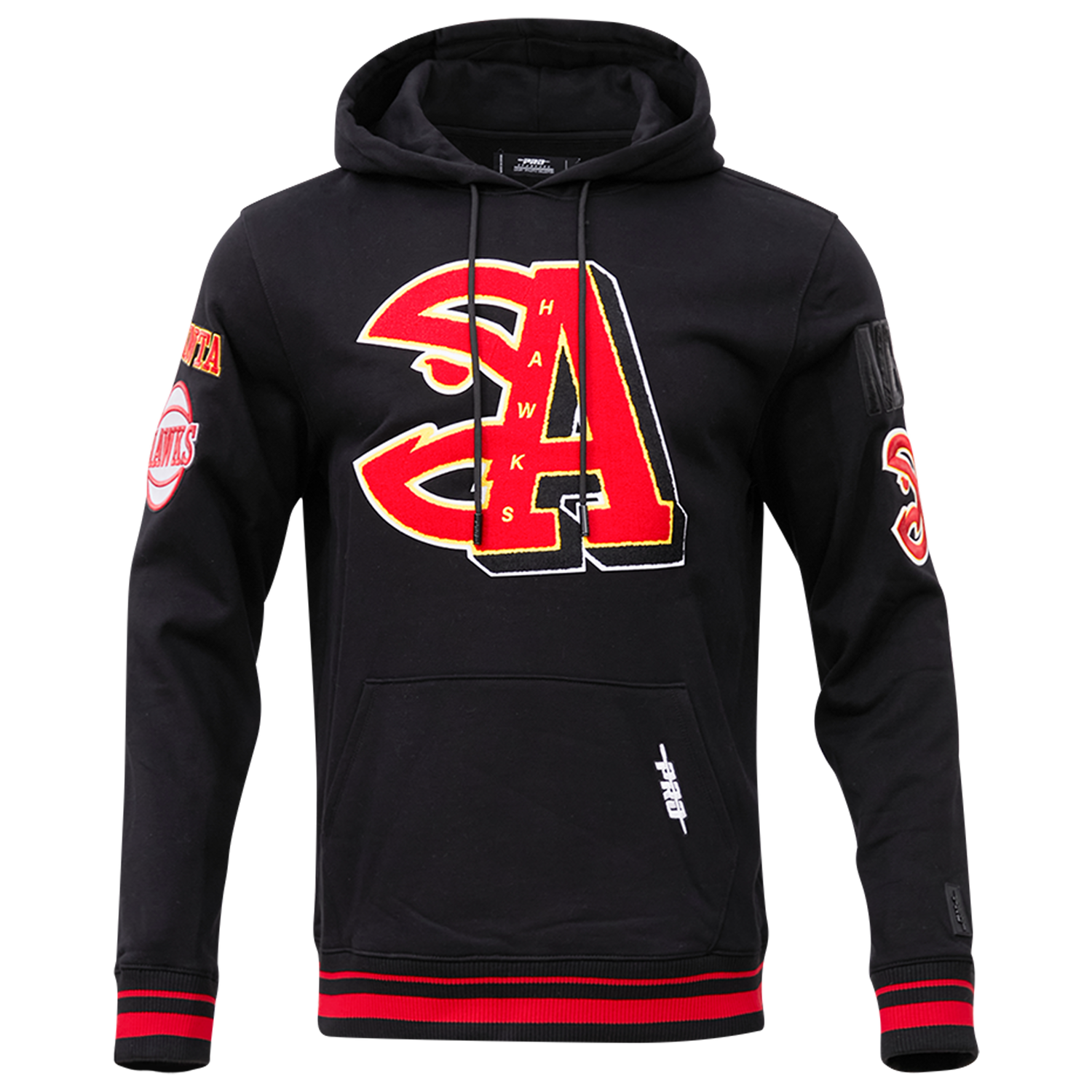Pro Standard HAWKS MASH UP RIB FLC PO HOODIE - Men's - Red/Black/Black
