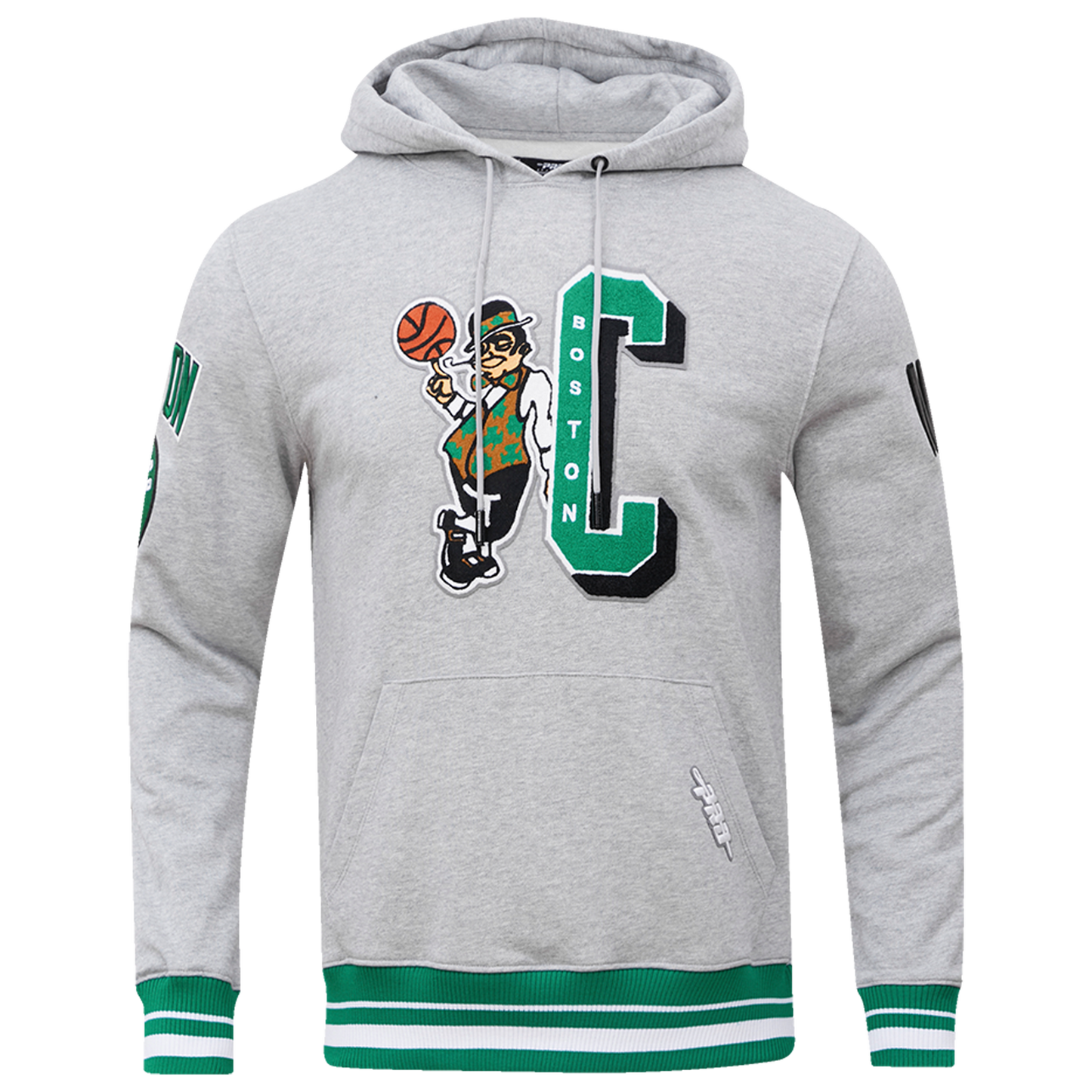 Pro Standard CELTICS MASH UP RIB FLC PO HOODIE - Men's - Heather Grey/Green