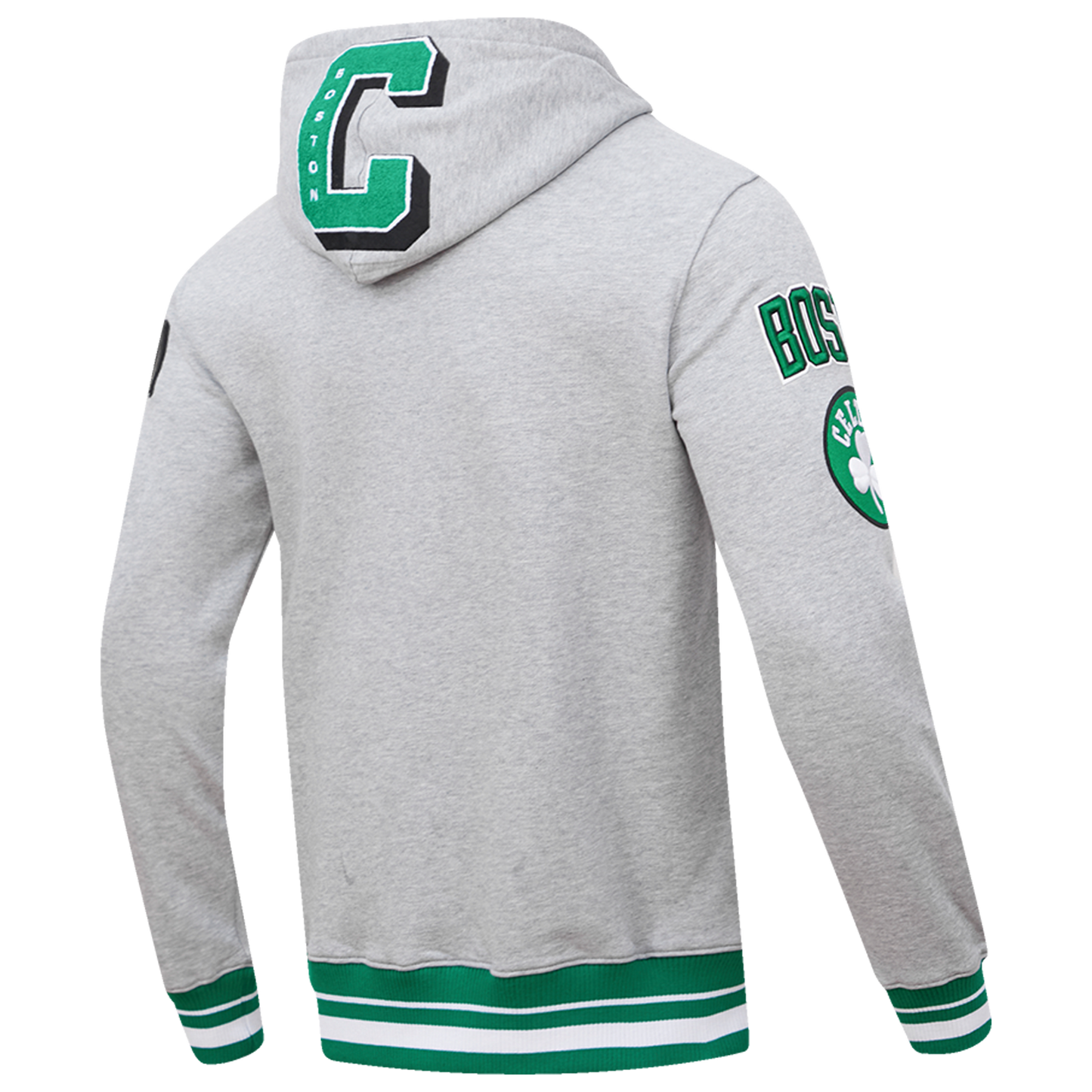 Pro Standard CELTICS MASH UP RIB FLC PO HOODIE - Men's - Heather Grey/Green