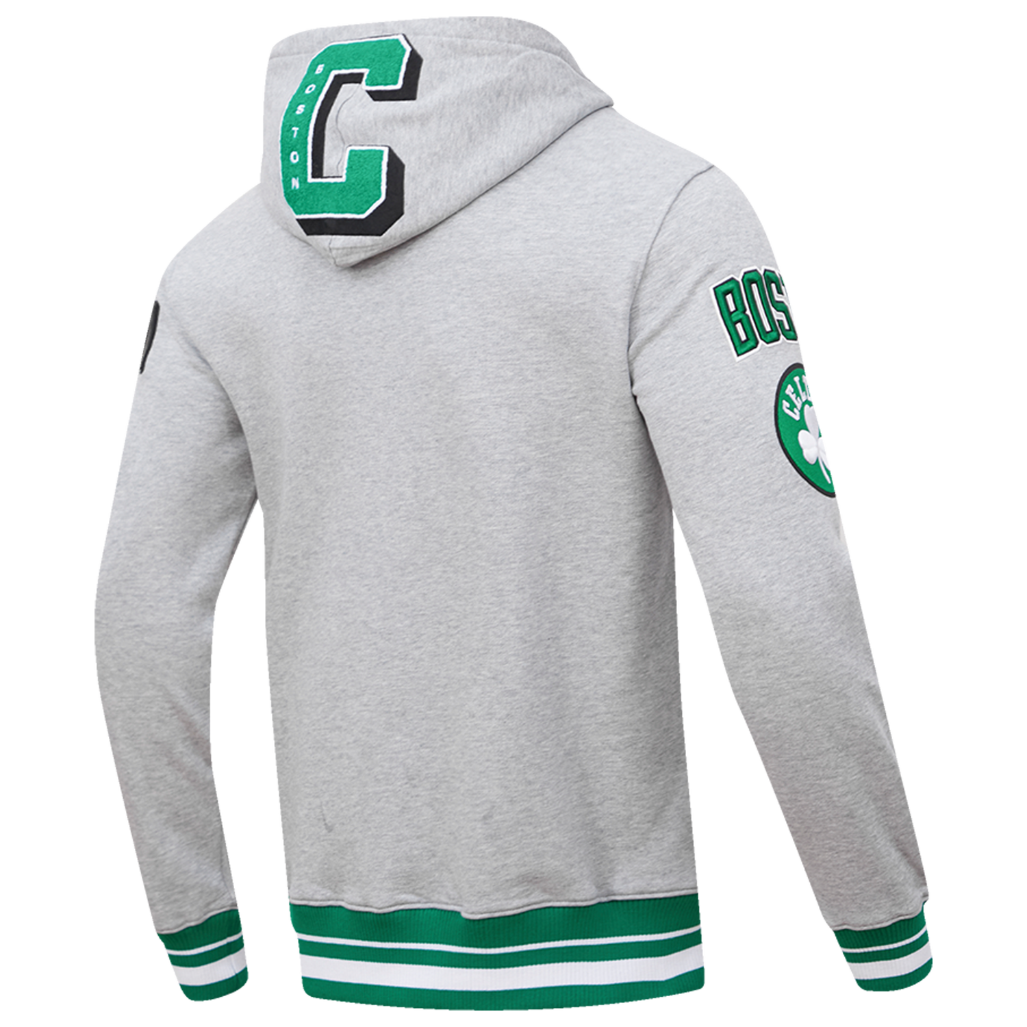 Pro Standard CELTICS MASH UP RIB FLC PO HOODIE - Men's - Heather Grey/Green