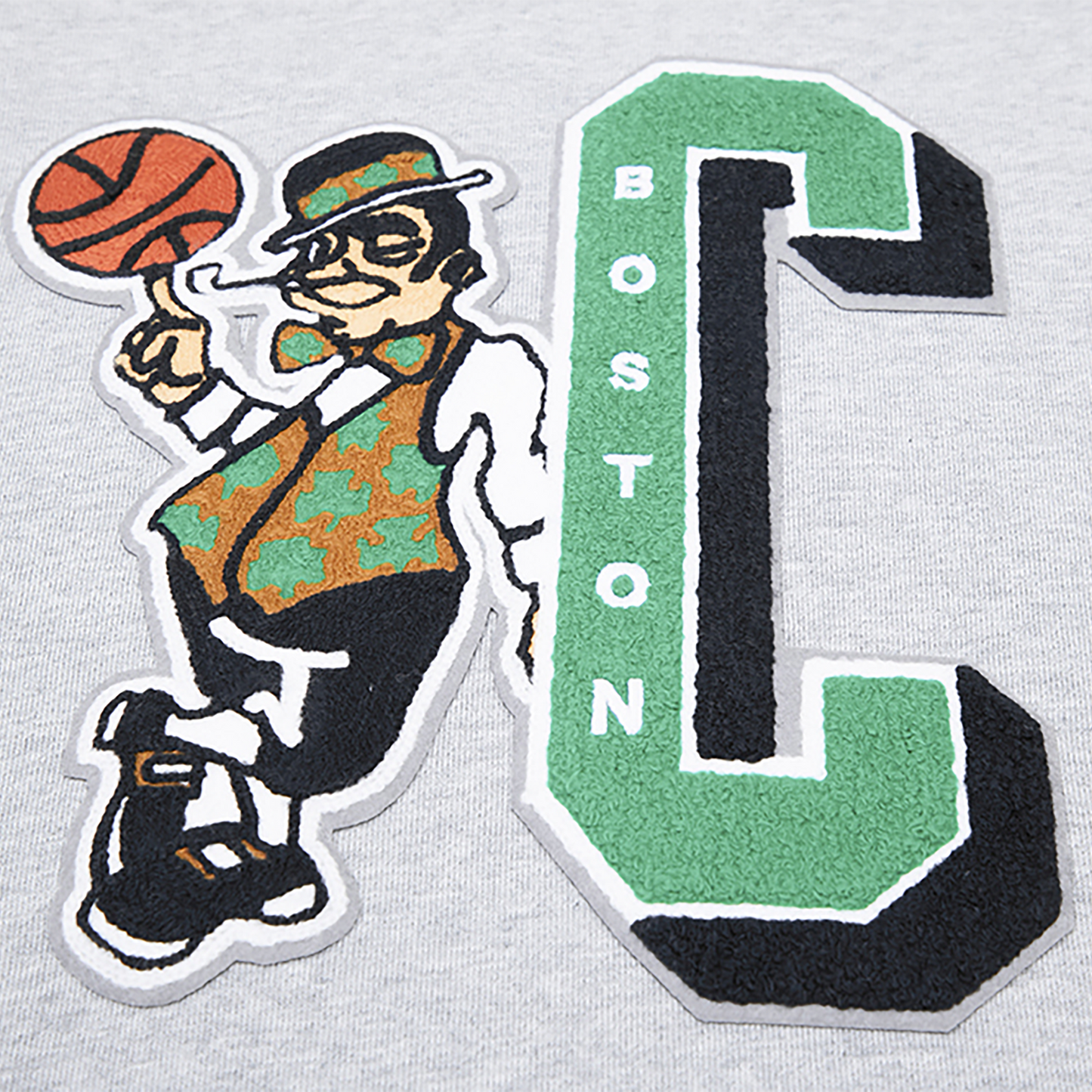 Pro Standard CELTICS MASH UP RIB FLC PO HOODIE - Men's - Heather Grey/Green