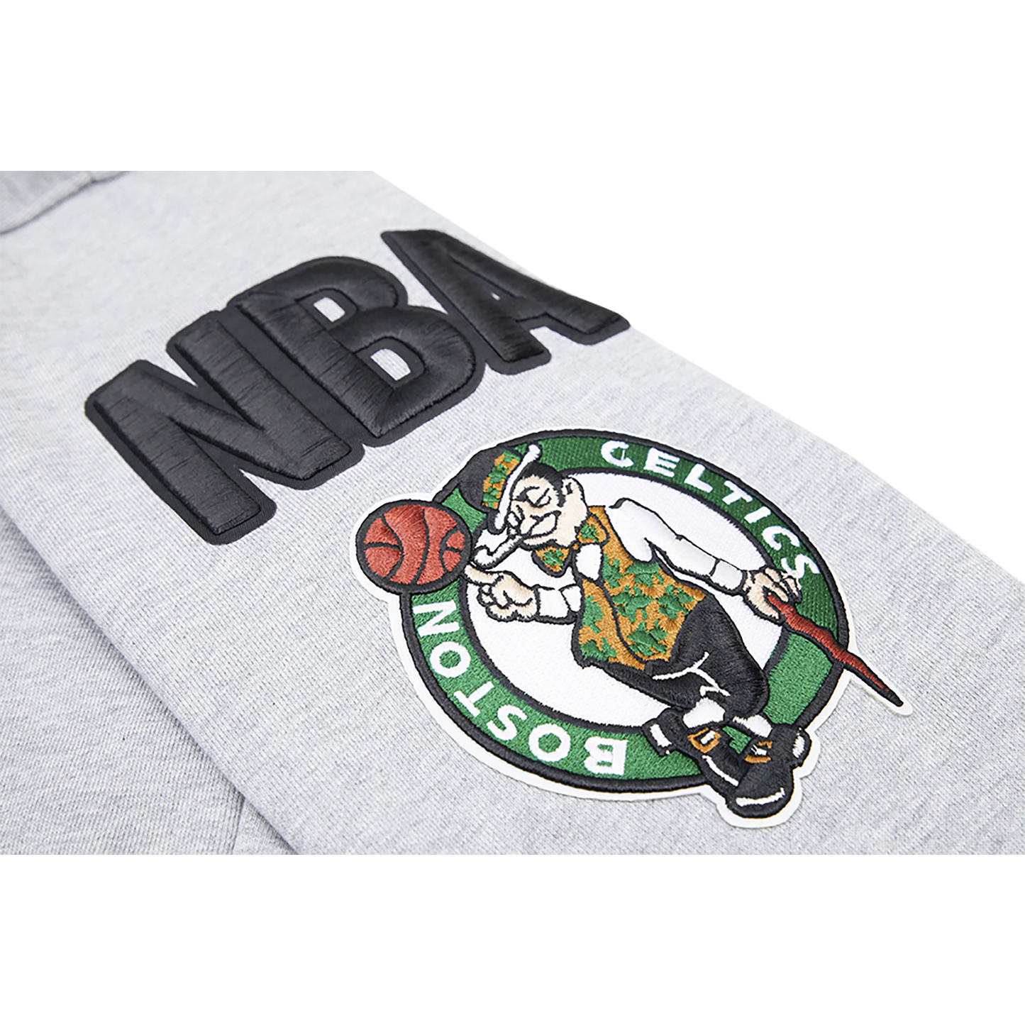 Pro Standard CELTICS MASH UP RIB FLC PO HOODIE - Men's - Heather Grey/Green