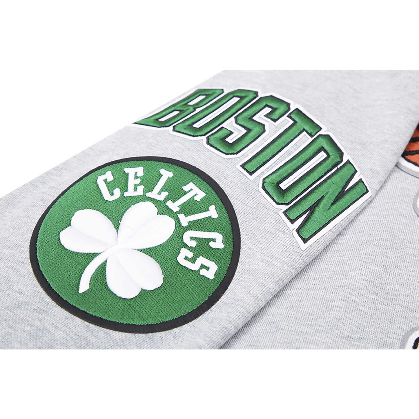 Pro Standard CELTICS MASH UP RIB FLC PO HOODIE - Men's - Heather Grey/Green
