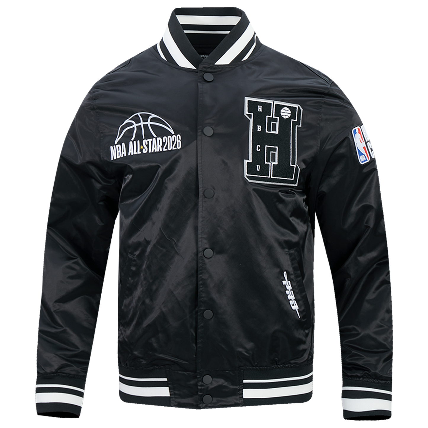 Pro Standard NBA x HBCU 2026 Rib Satin Jacket - Men's - Black/White