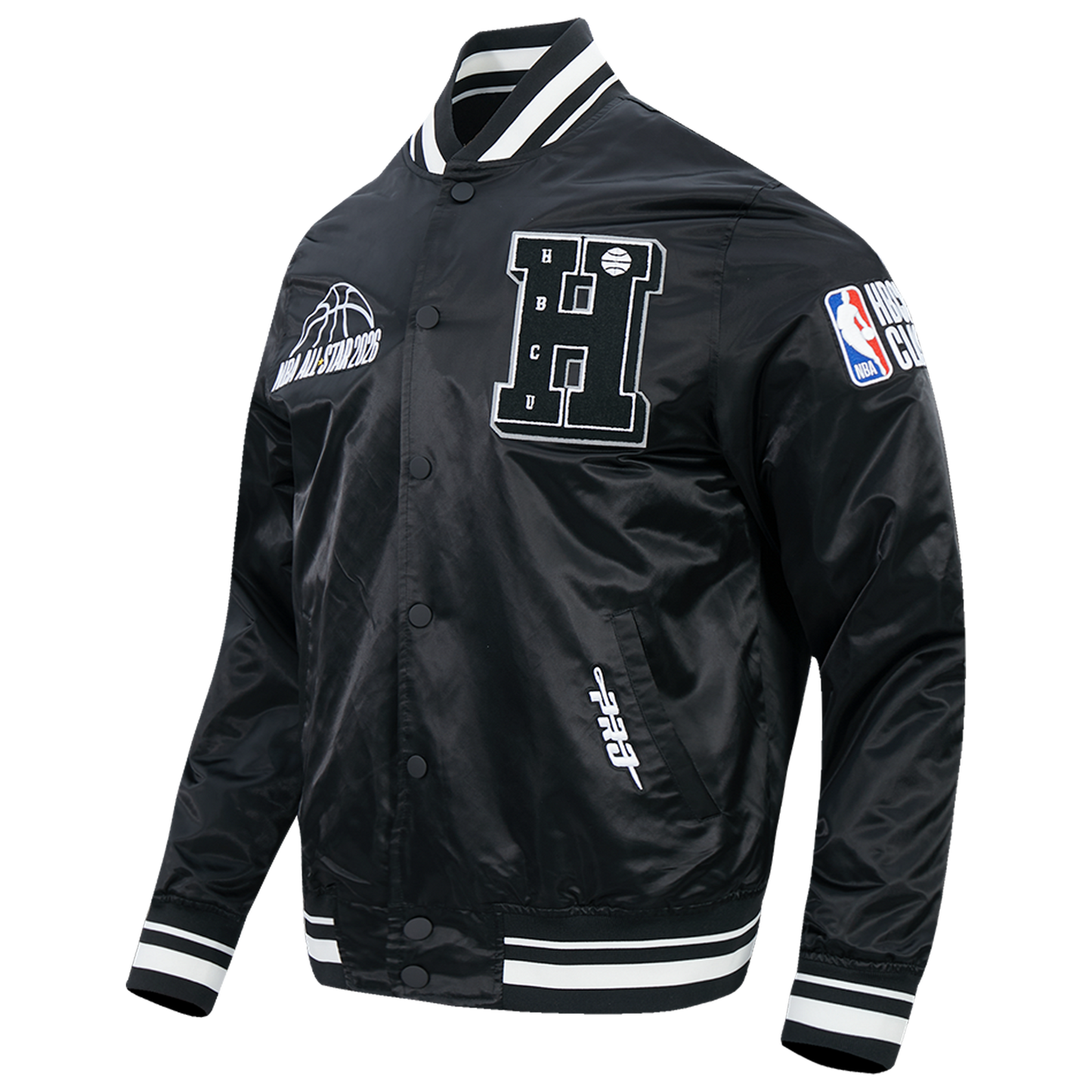 Pro Standard NBA x HBCU 2026 Rib Satin Jacket - Men's - Black/White