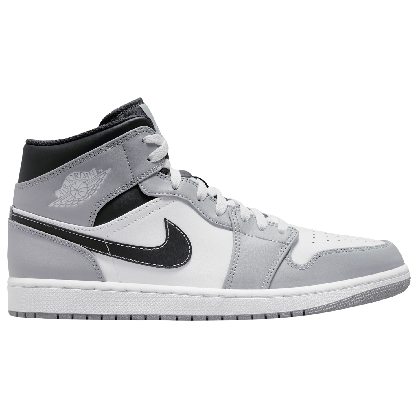 Jordan AJ 1 Mid - Men's - Light Grey/White/Anthracite