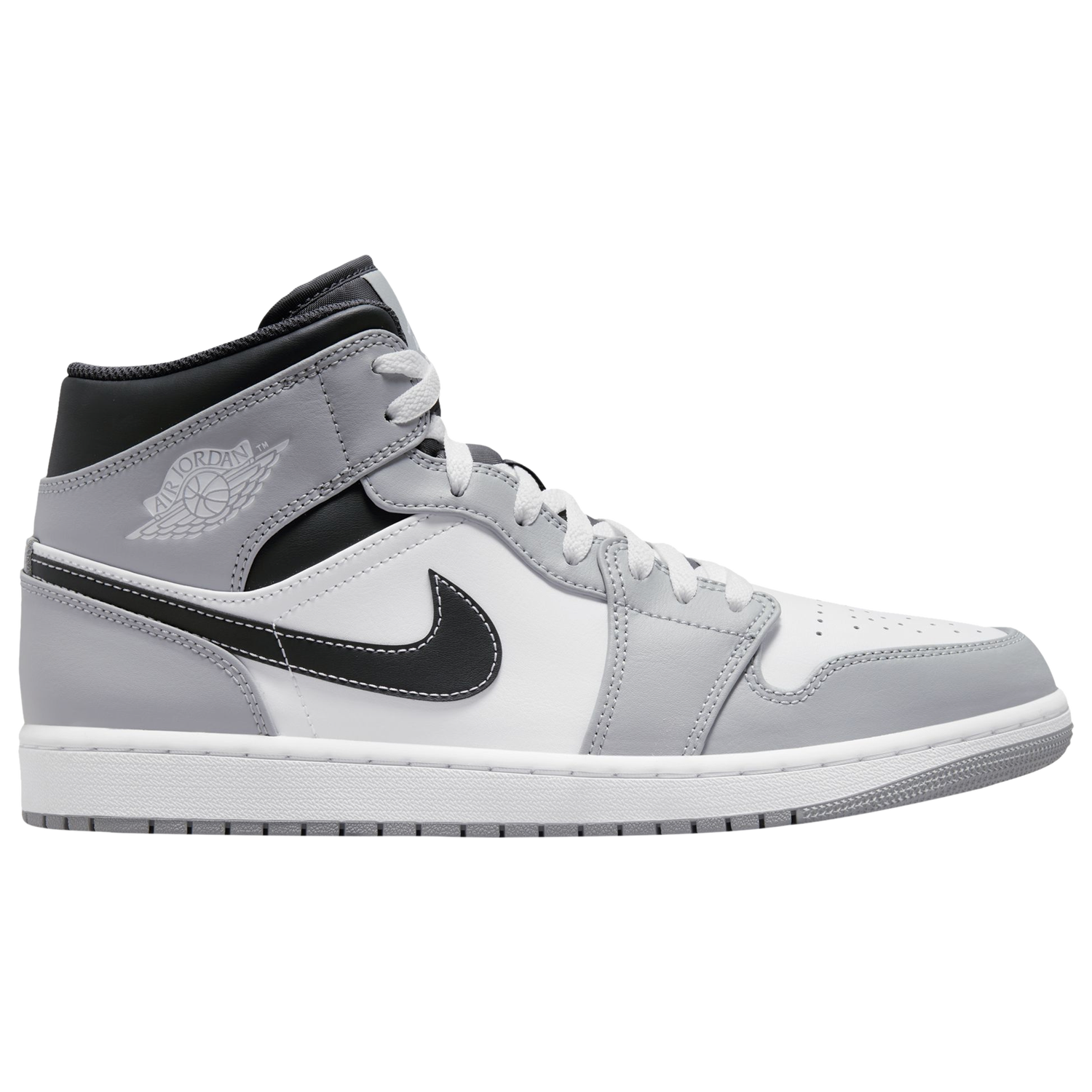 Jordan AJ 1 Mid - Men's - Light Grey/White/Anthracite