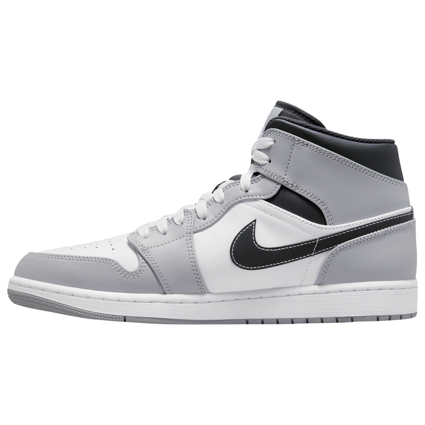 Jordan AJ 1 Mid - Men's - Light Grey/White/Anthracite