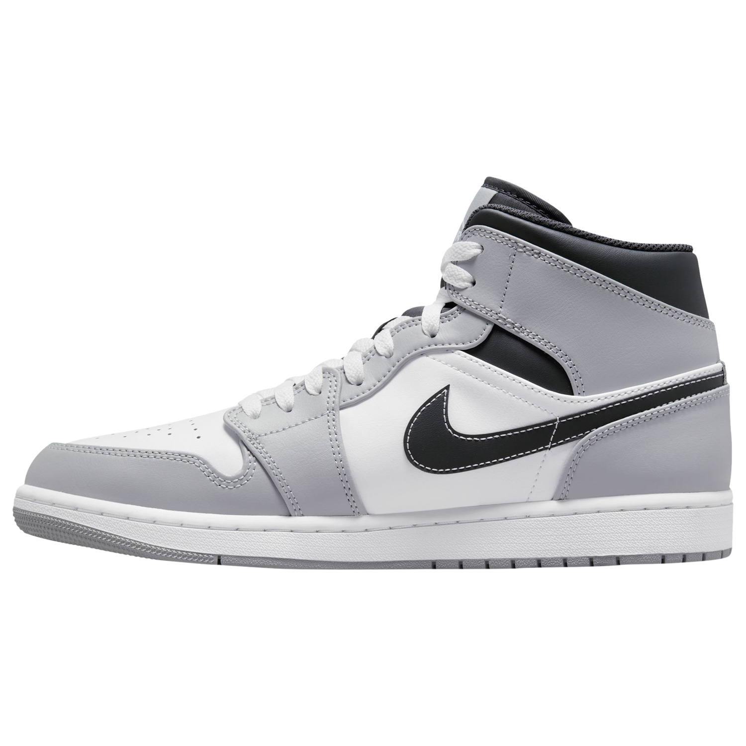 Jordan AJ 1 Mid - Men's - Light Grey/White/Anthracite