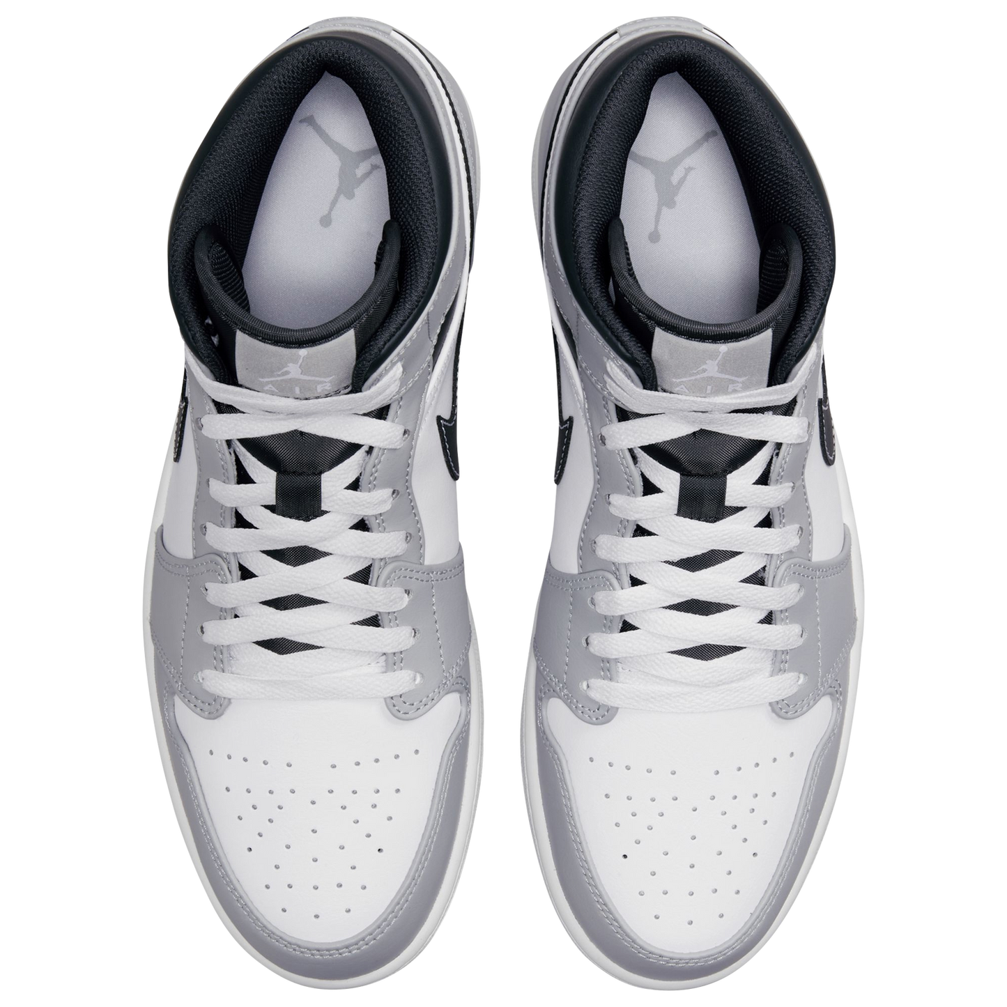 Jordan AJ 1 Mid - Men's - Light Grey/White/Anthracite