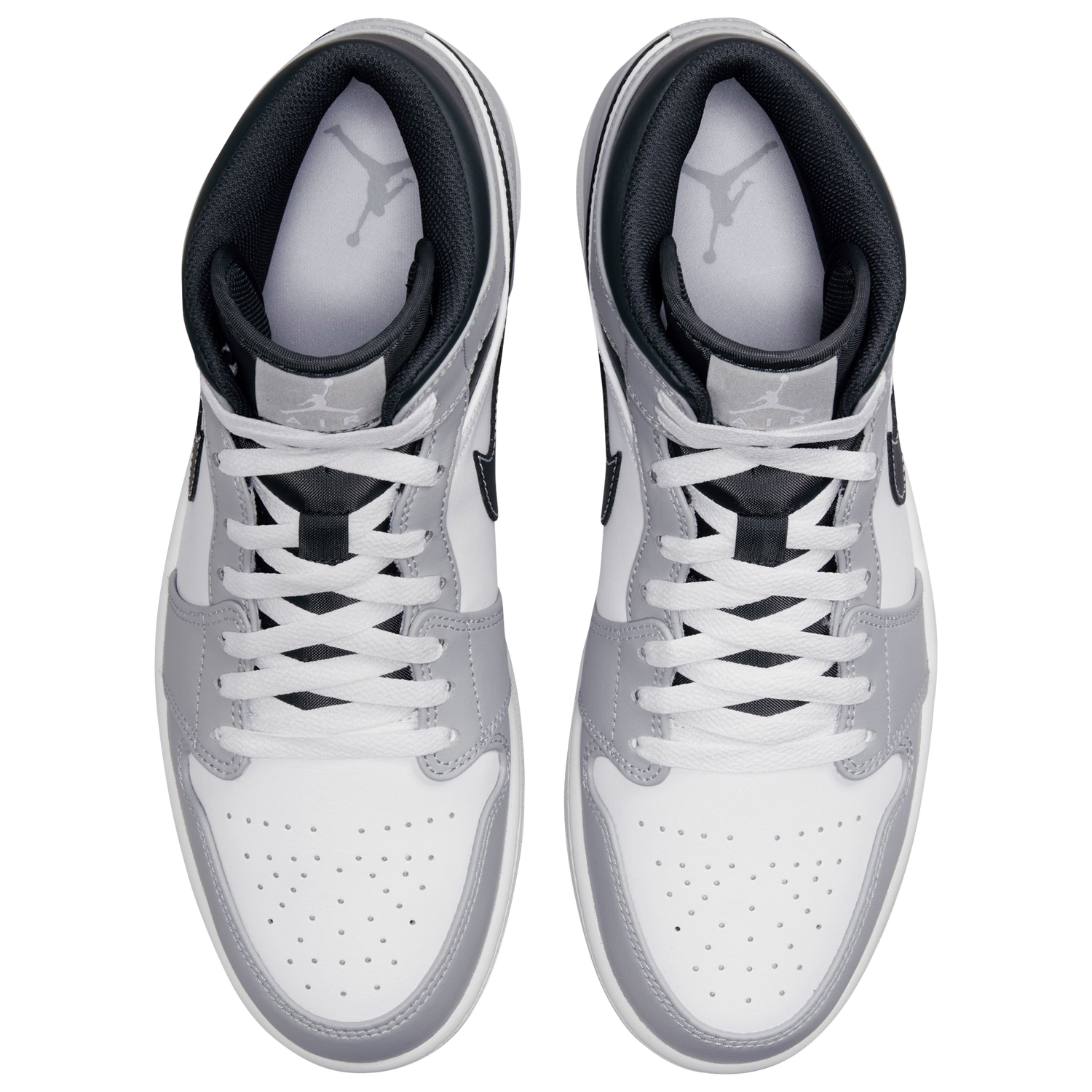 Jordan AJ 1 Mid - Men's - Light Grey/White/Anthracite