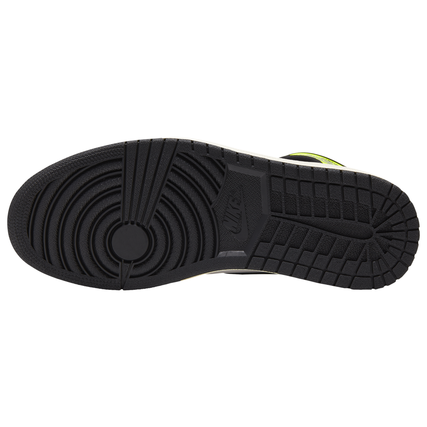 Jordan Retro 1 High OG - Men's - White/Black/Volt