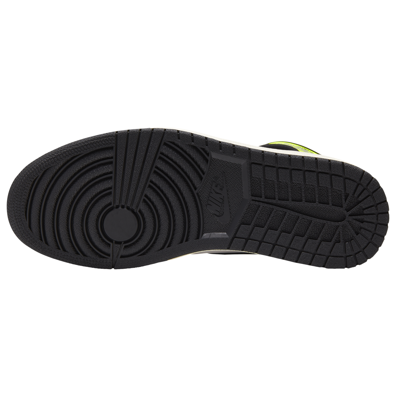 Jordan Retro 1 High OG - Men's - White/Black/Volt