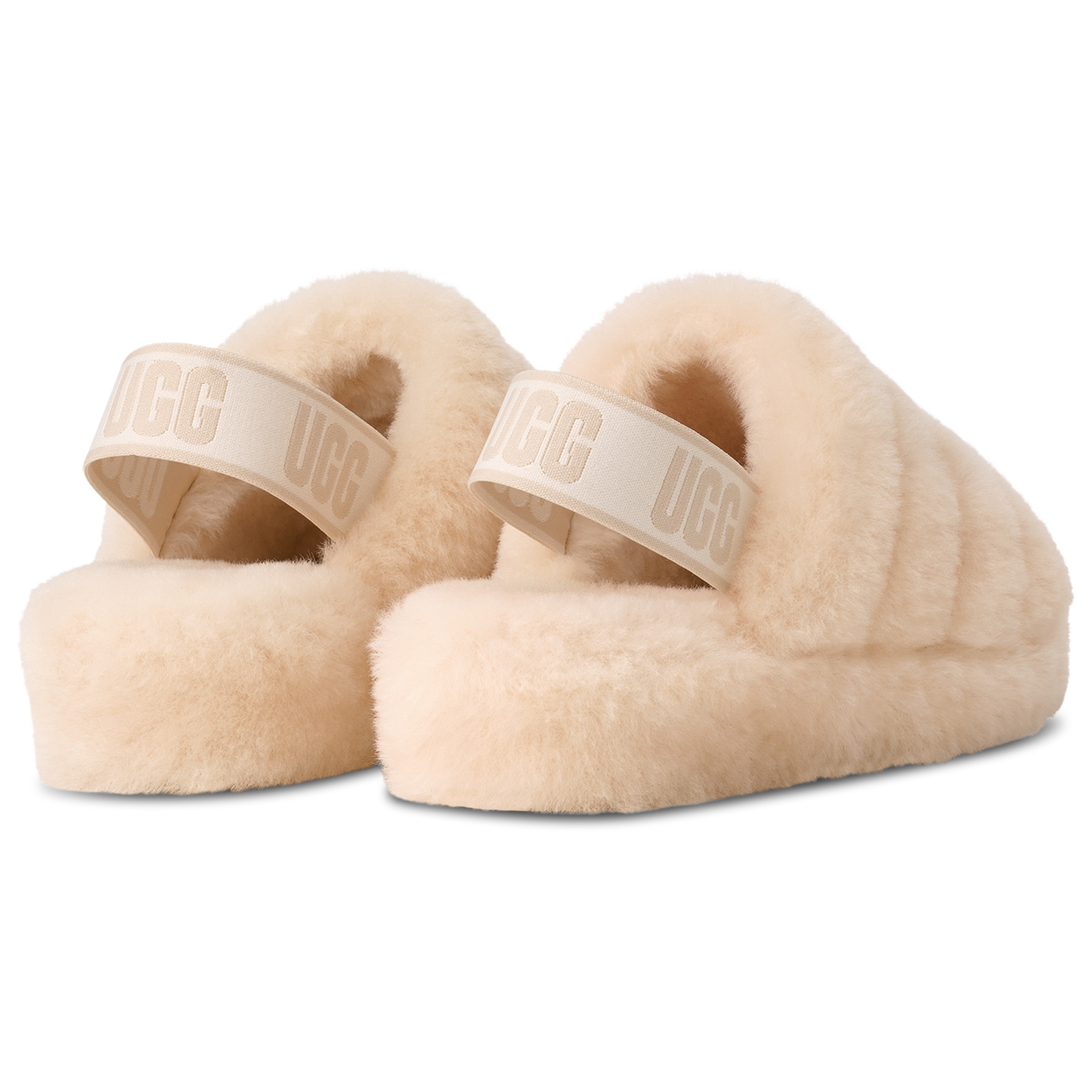 UGG Fluff Yeah Slides - Women's - Tan/White