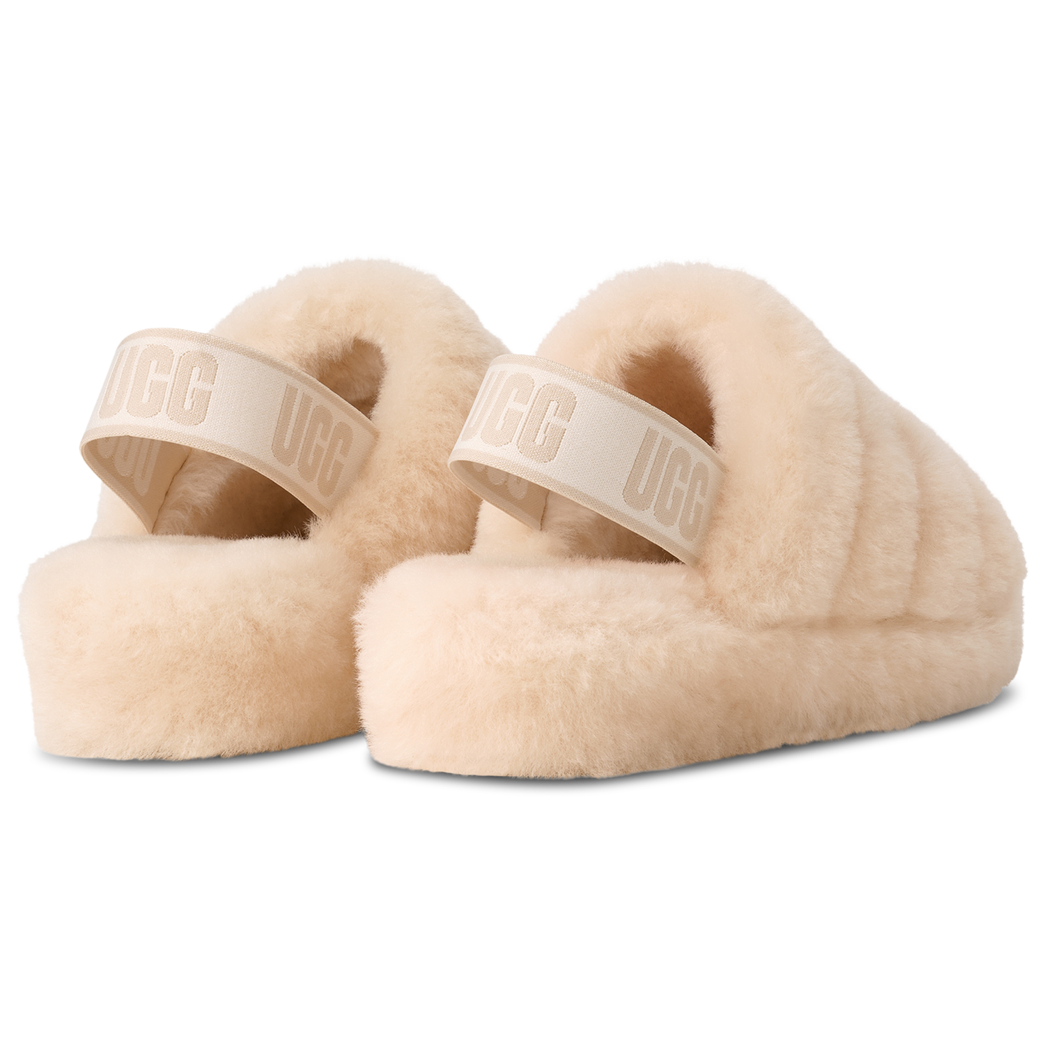 UGG Fluff Yeah Slides - Women's - Tan/White