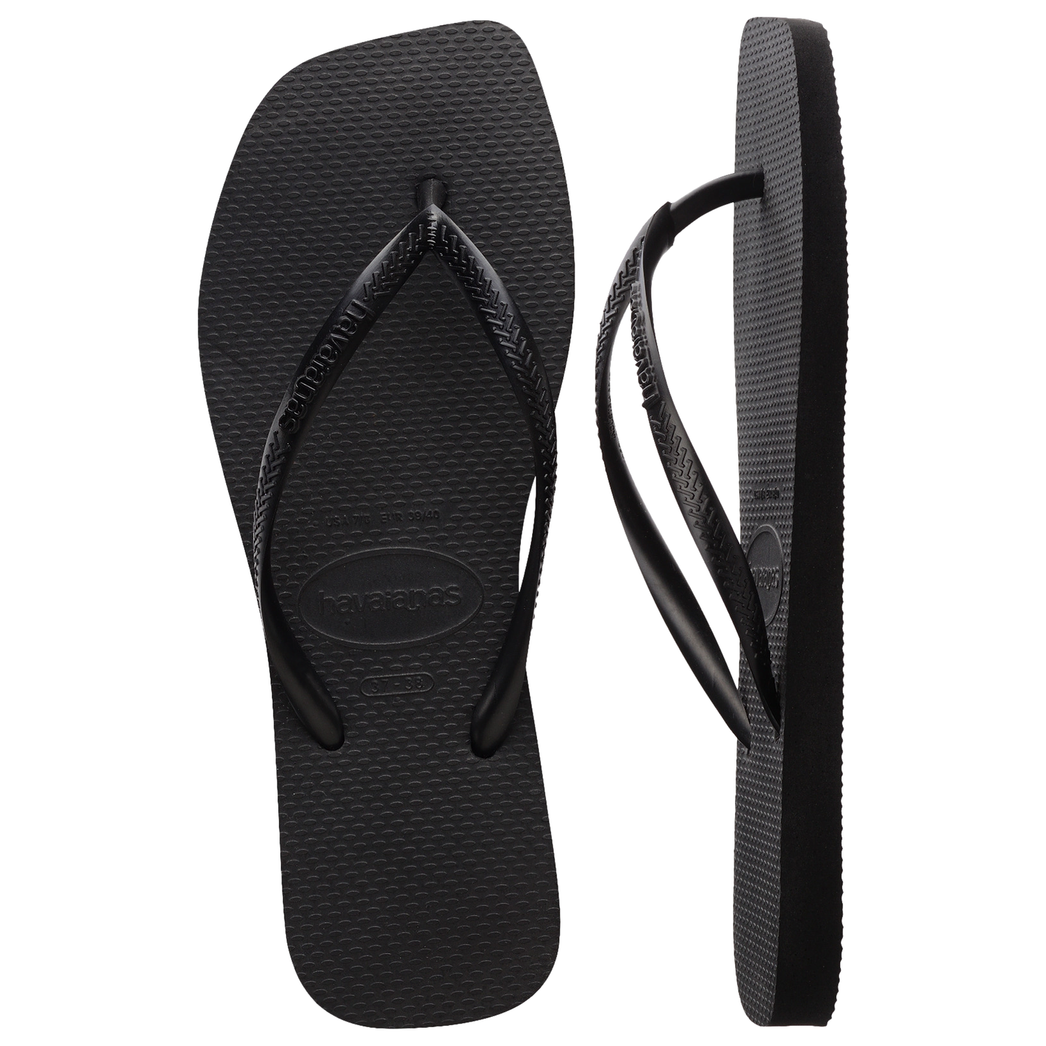 Havaianas Slim Square Sandals - Women's - Black/Black