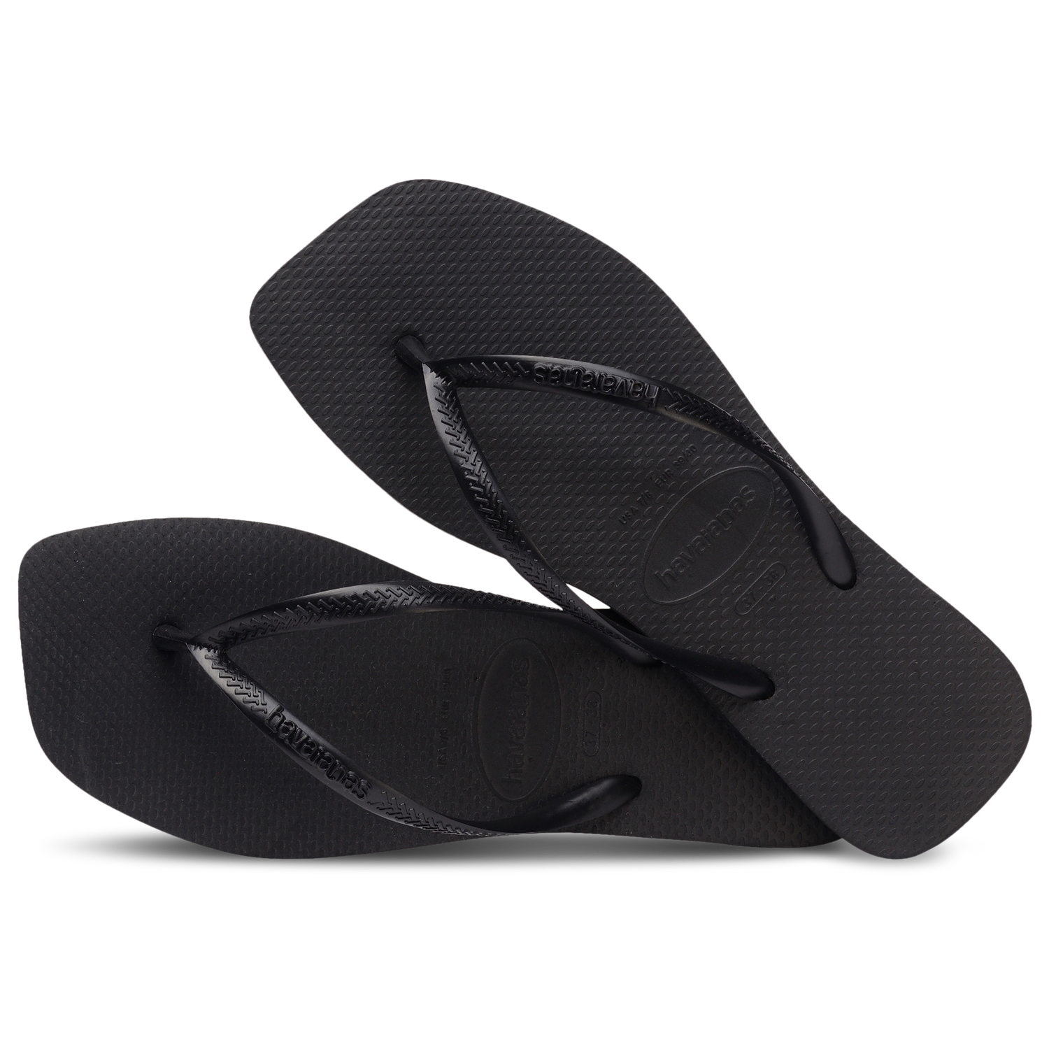 Havaianas Slim Square Sandals - Women's - Black/Black