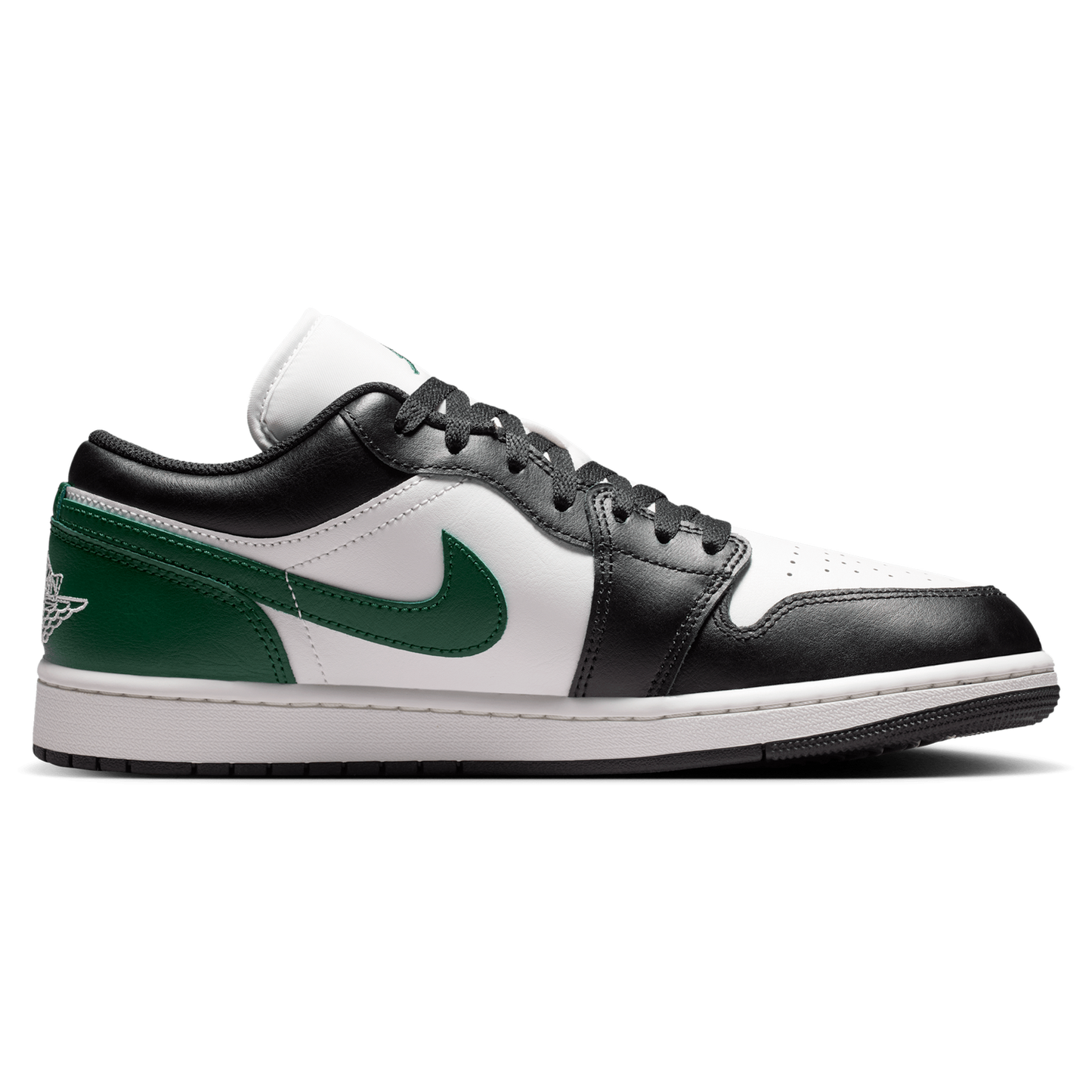 Jordan AJ 1 Low - Men's - Summit White/Black/Gorge Green