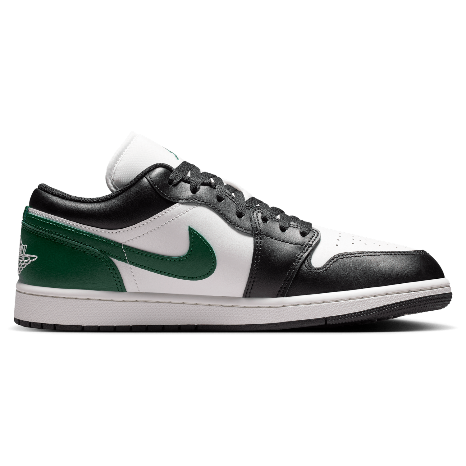 Jordan AJ 1 Low - Men's - Summit White/Black/Gorge Green