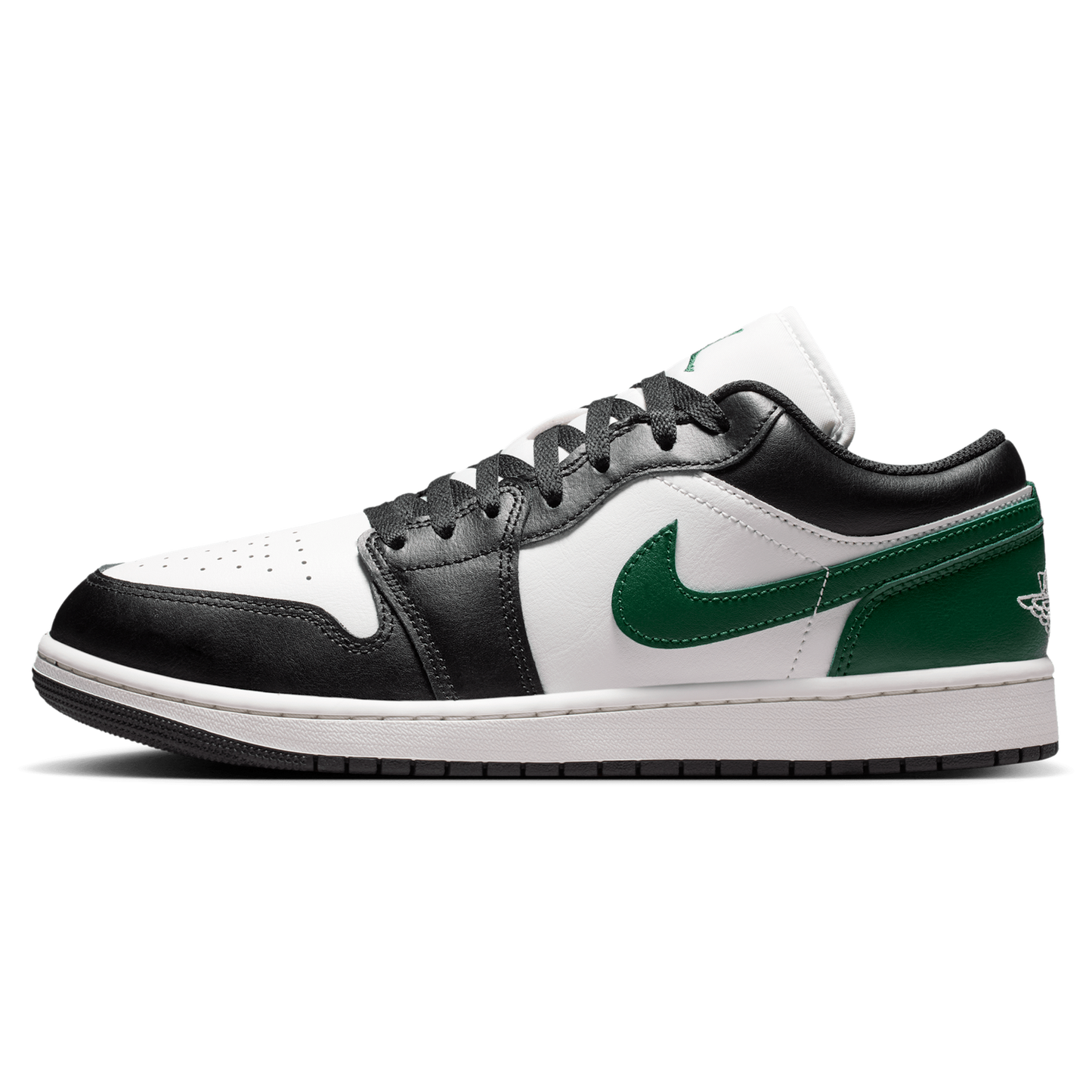 Jordan AJ 1 Low - Men's - Summit White/Black/Gorge Green