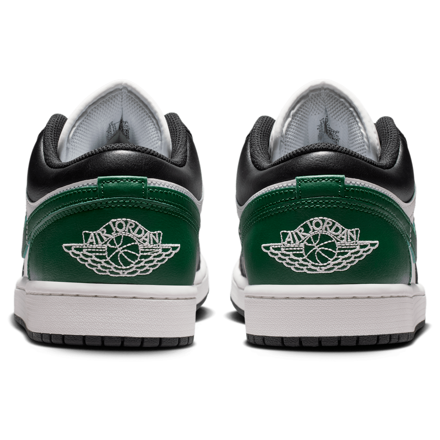 Jordan AJ 1 Low - Men's - Summit White/Black/Gorge Green