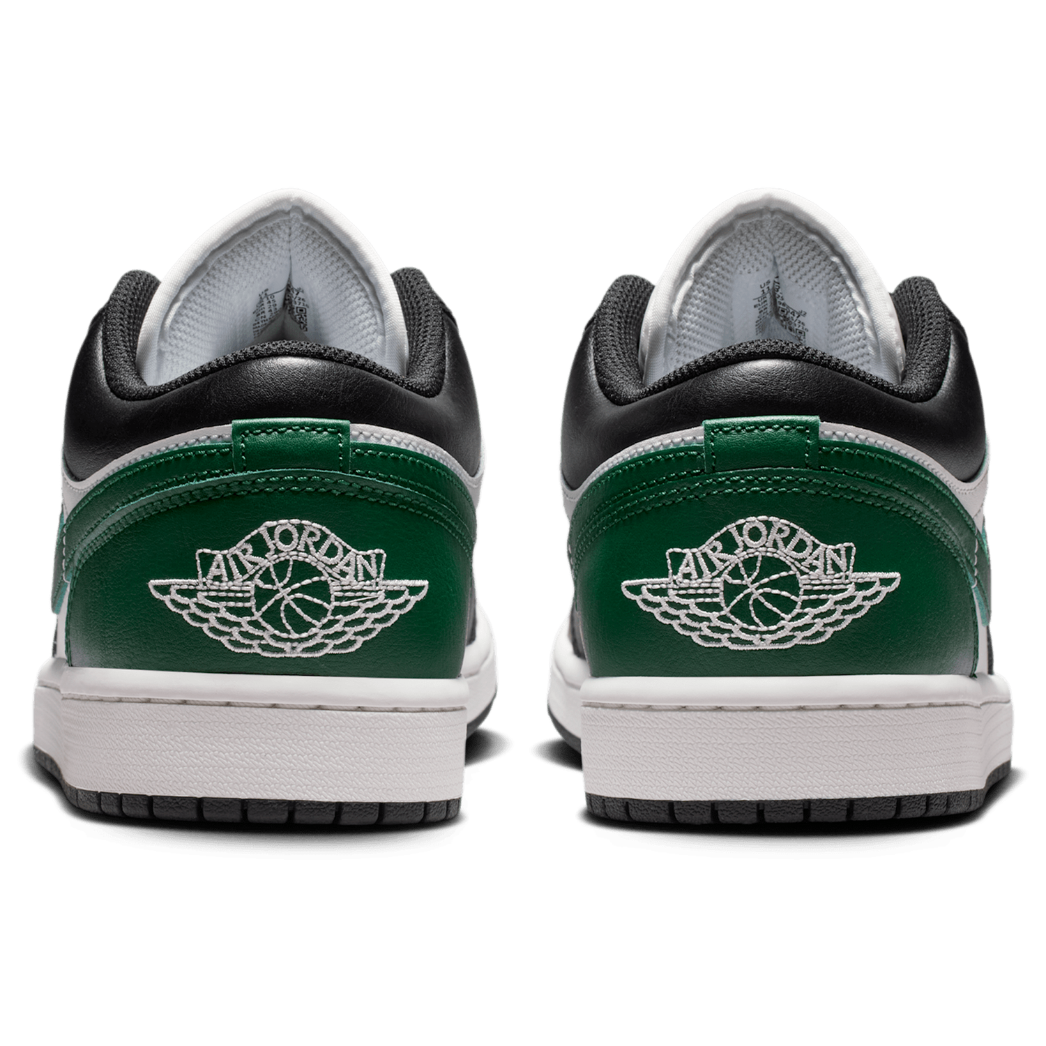 Jordan AJ 1 Low - Men's - Summit White/Black/Gorge Green