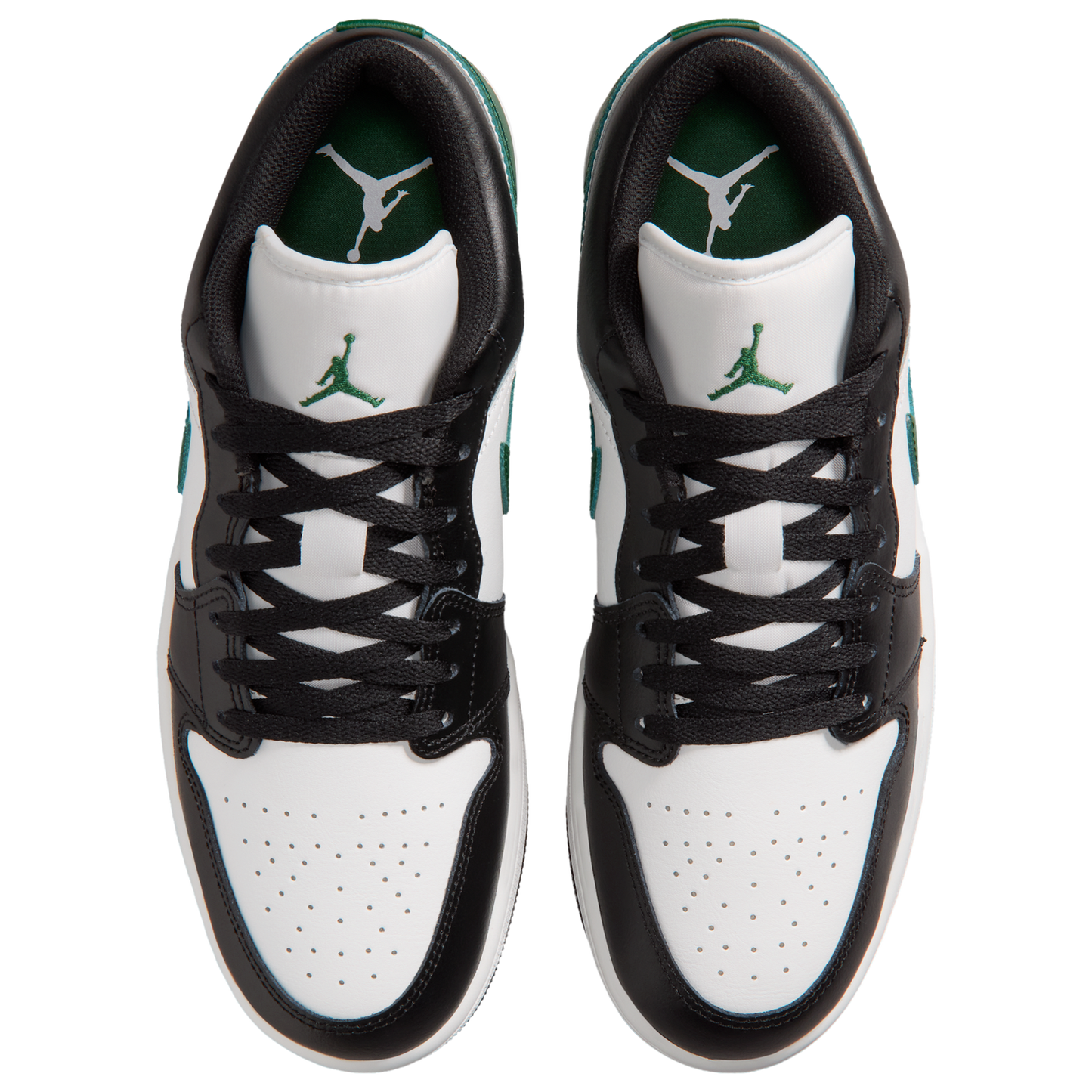 Jordan AJ 1 Low - Men's - Summit White/Black/Gorge Green