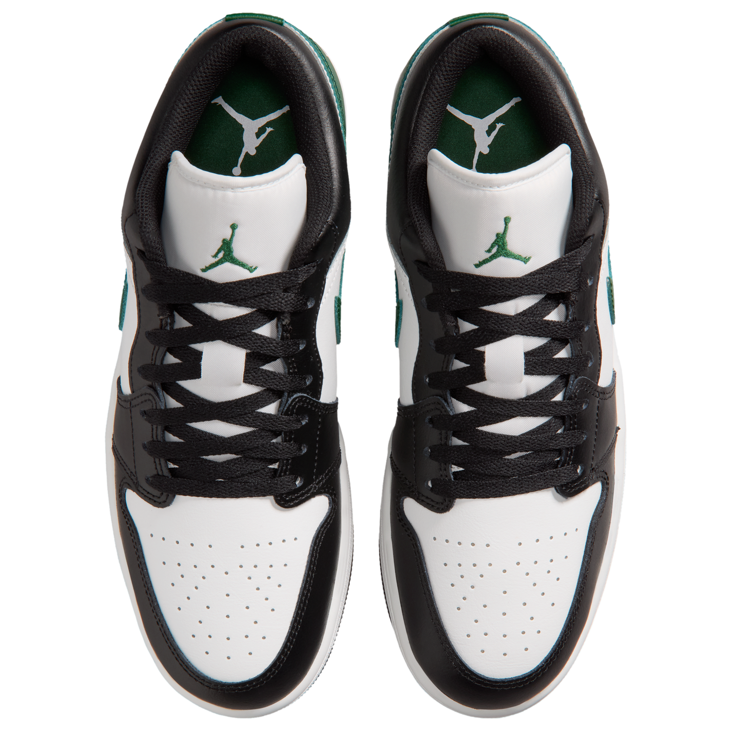 Jordan AJ 1 Low - Men's - Summit White/Black/Gorge Green