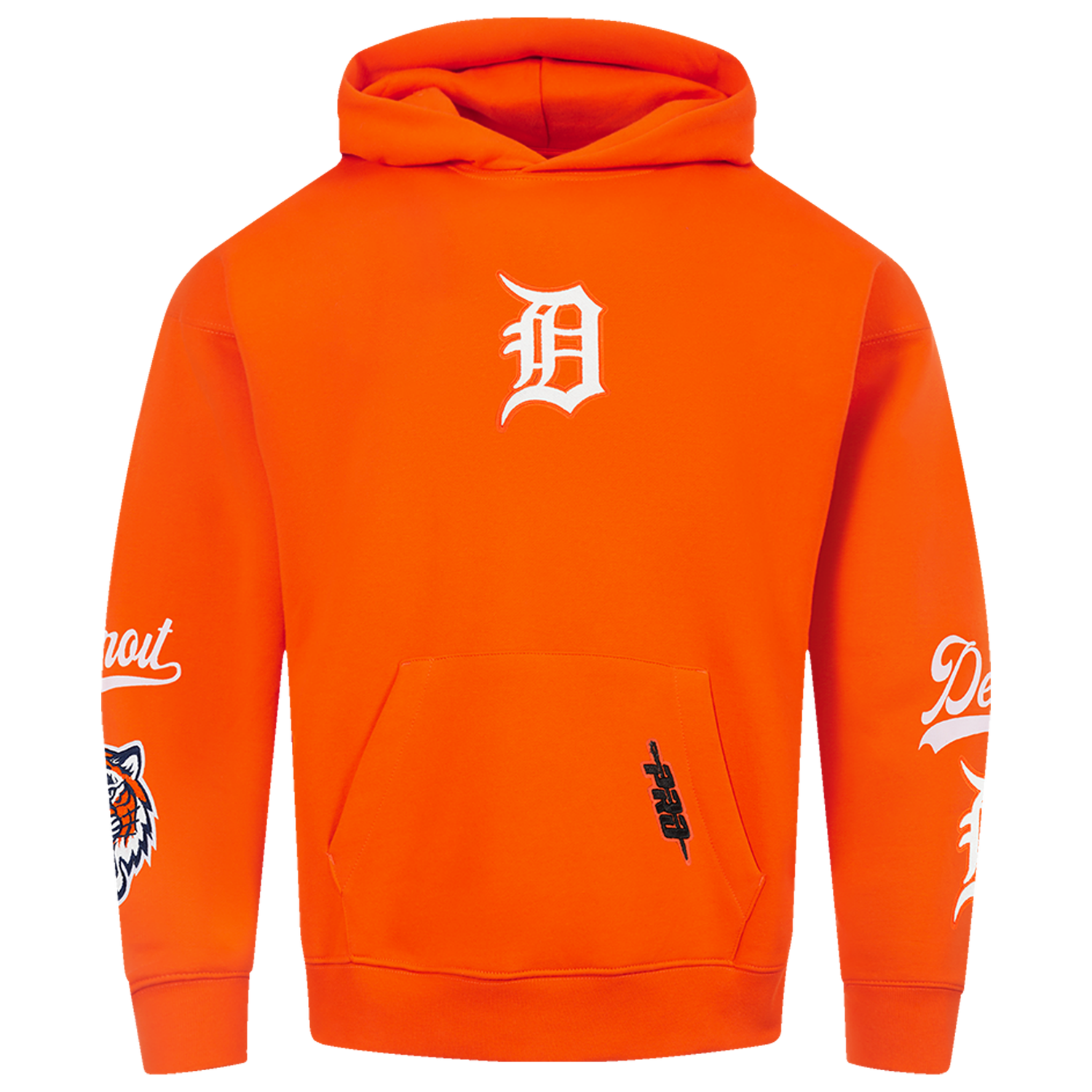 Pro Standard Tigers Living Large Drop Shoulder PO Hoodie - Men's - White/Orange/Black