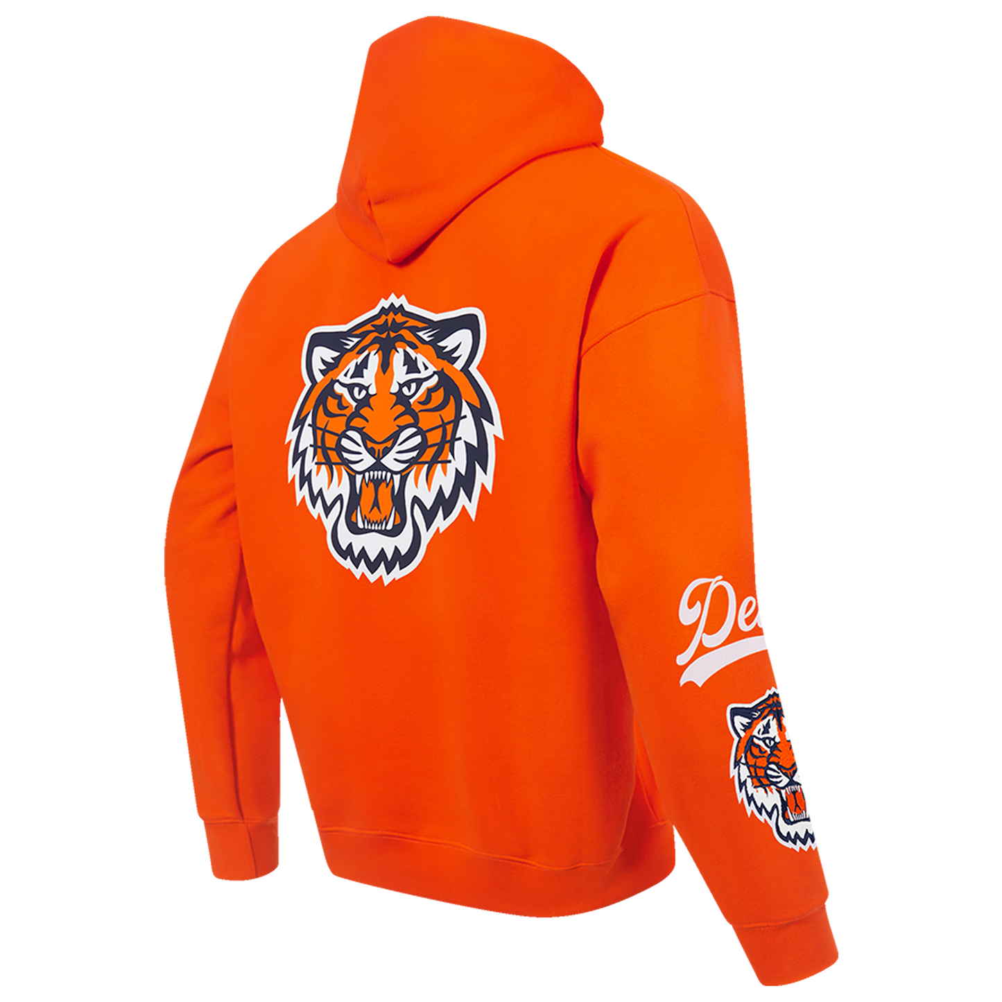 Pro Standard Tigers Living Large Drop Shoulder PO Hoodie - Men's - White/Orange/Black