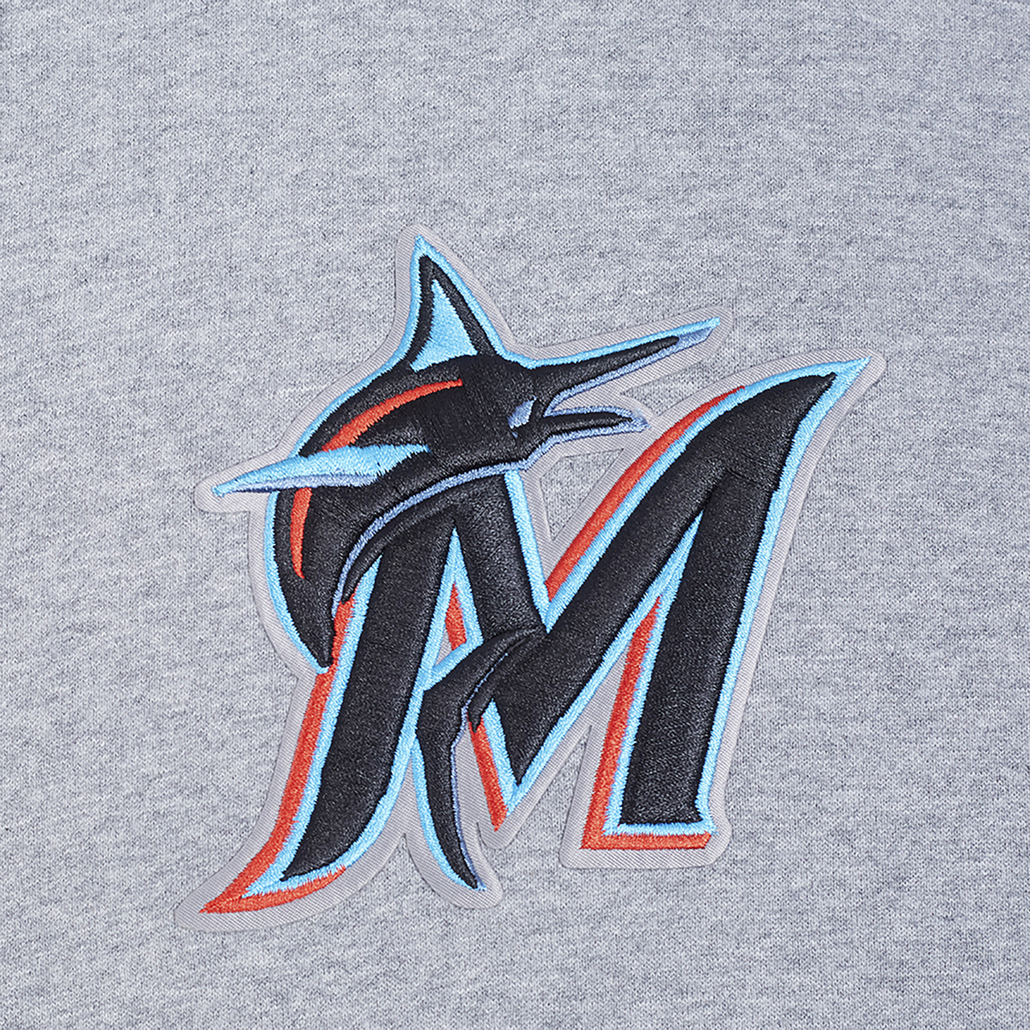 Pro Standard Marlins Living Large Drop Shoulder PO Hoodie - Men's - Black/Blue/Gray