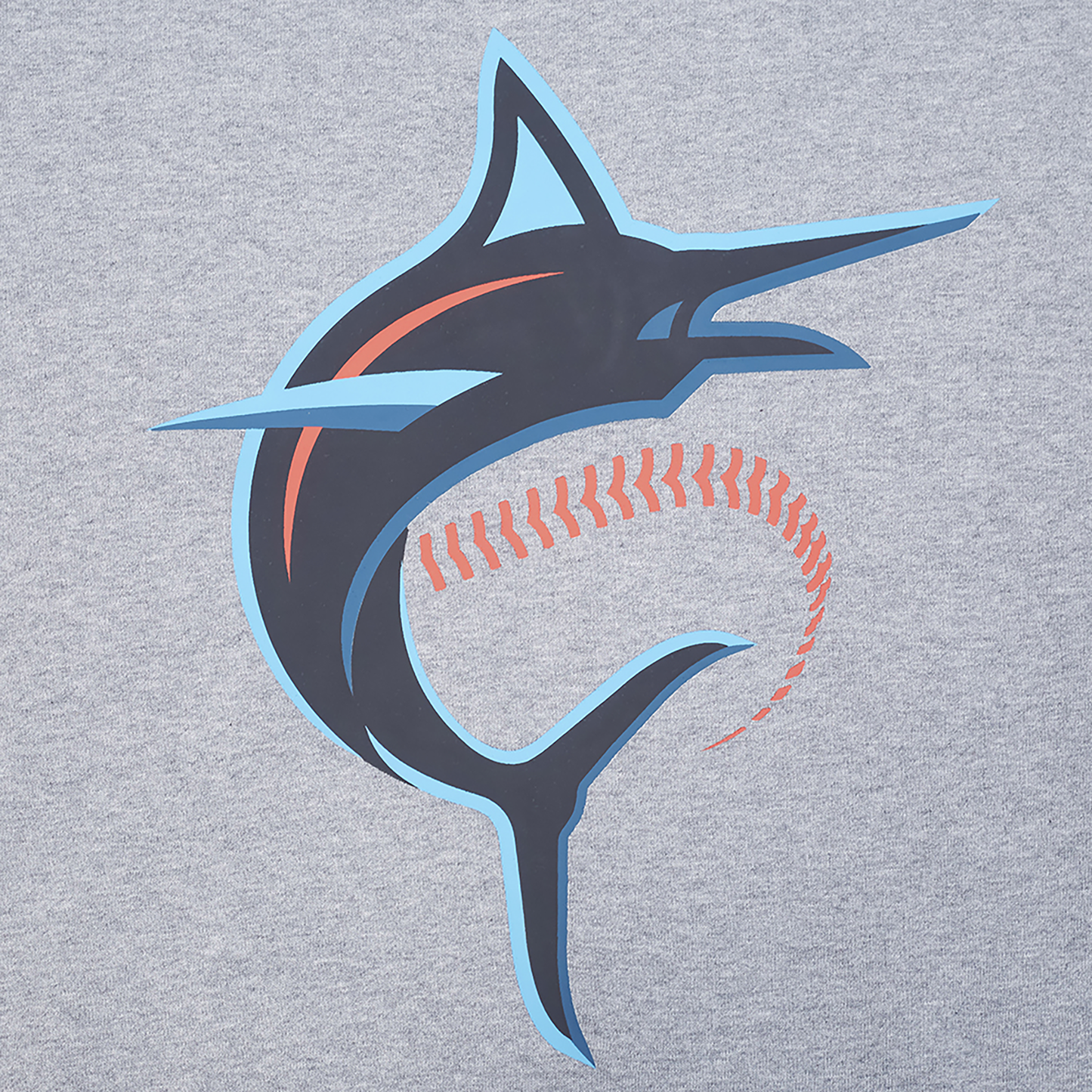 Pro Standard Marlins Living Large Drop Shoulder PO Hoodie - Men's - Black/Blue/Gray