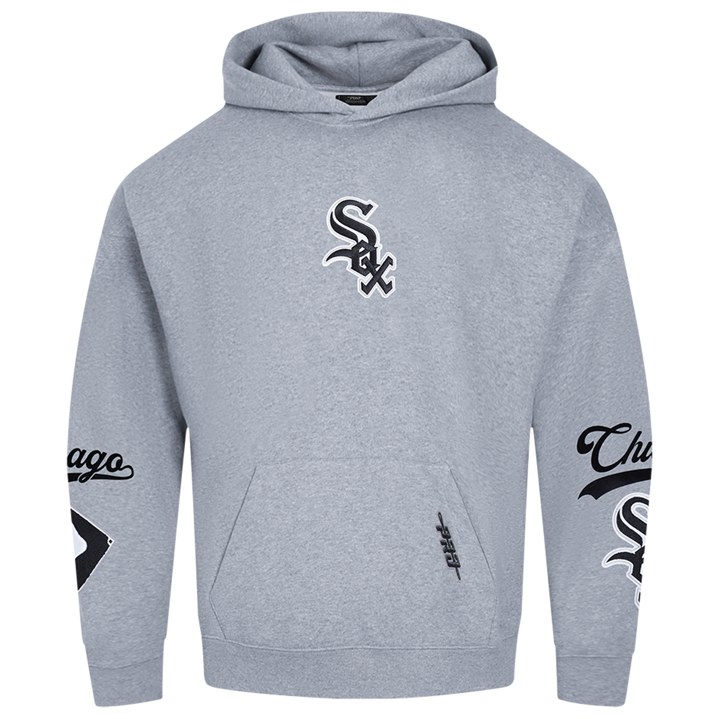 Pro Standard White Sox Living Large Drop Shoulder PO Hoodie - Men's - Gray/Black/White
