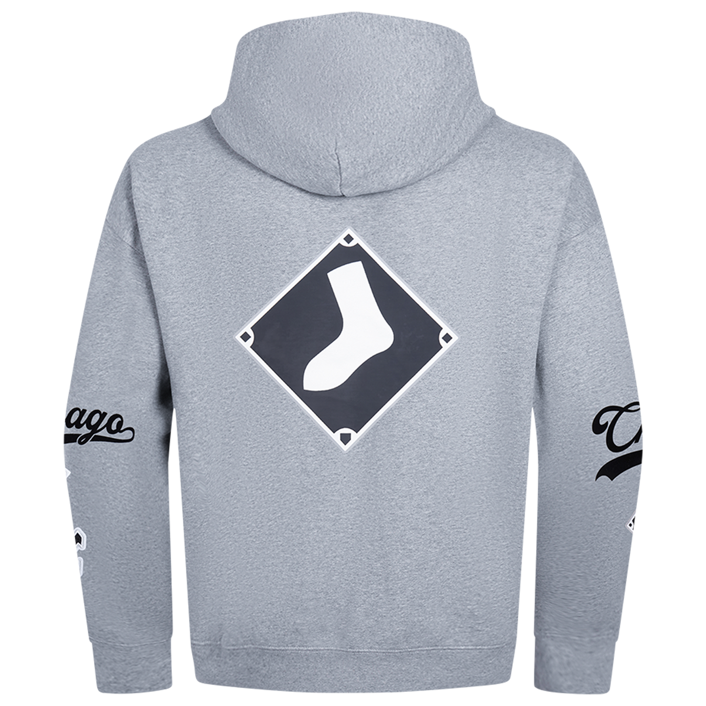 Pro Standard White Sox Living Large Drop Shoulder PO Hoodie - Men's - Gray/Black/White