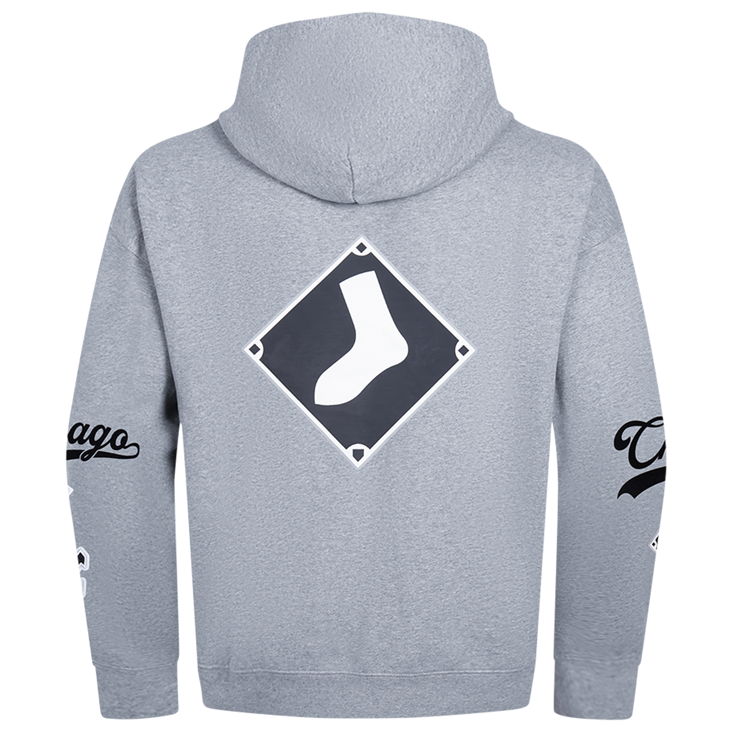 Pro Standard White Sox Living Large Drop Shoulder PO Hoodie - Men's - Gray/Black/White