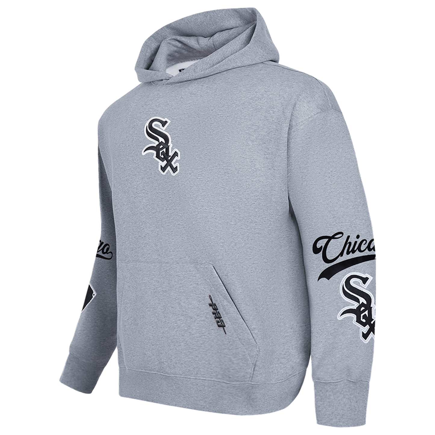 Pro Standard White Sox Living Large Drop Shoulder PO Hoodie - Men's - Gray/Black/White
