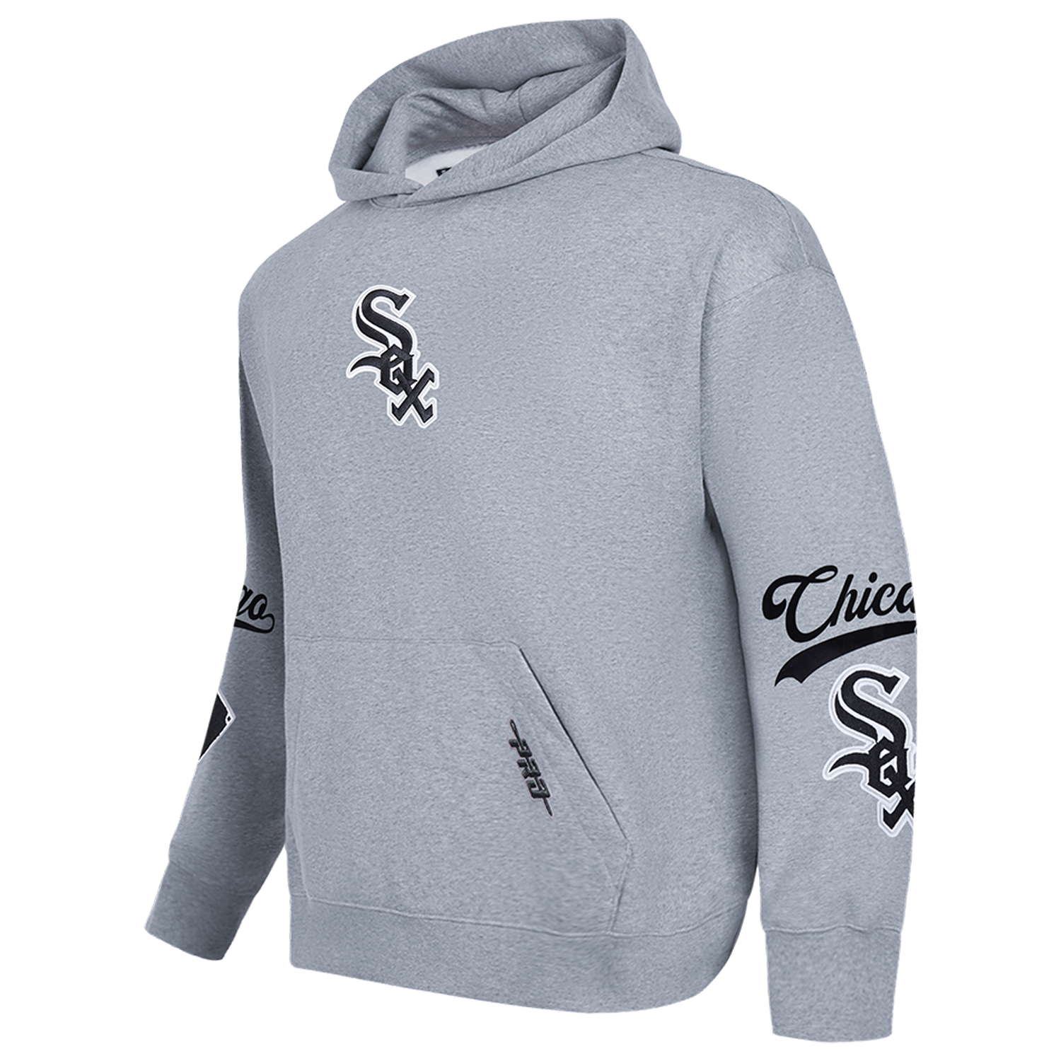 Pro Standard White Sox Living Large Drop Shoulder PO Hoodie - Men's - Gray/Black/White