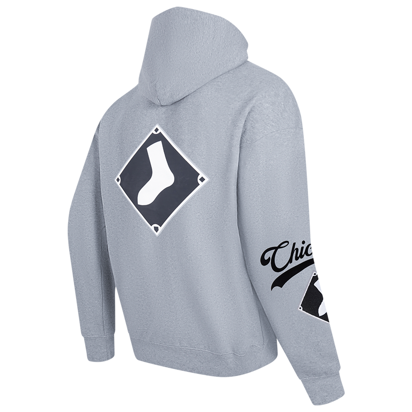 Pro Standard White Sox Living Large Drop Shoulder PO Hoodie - Men's - Gray/Black/White