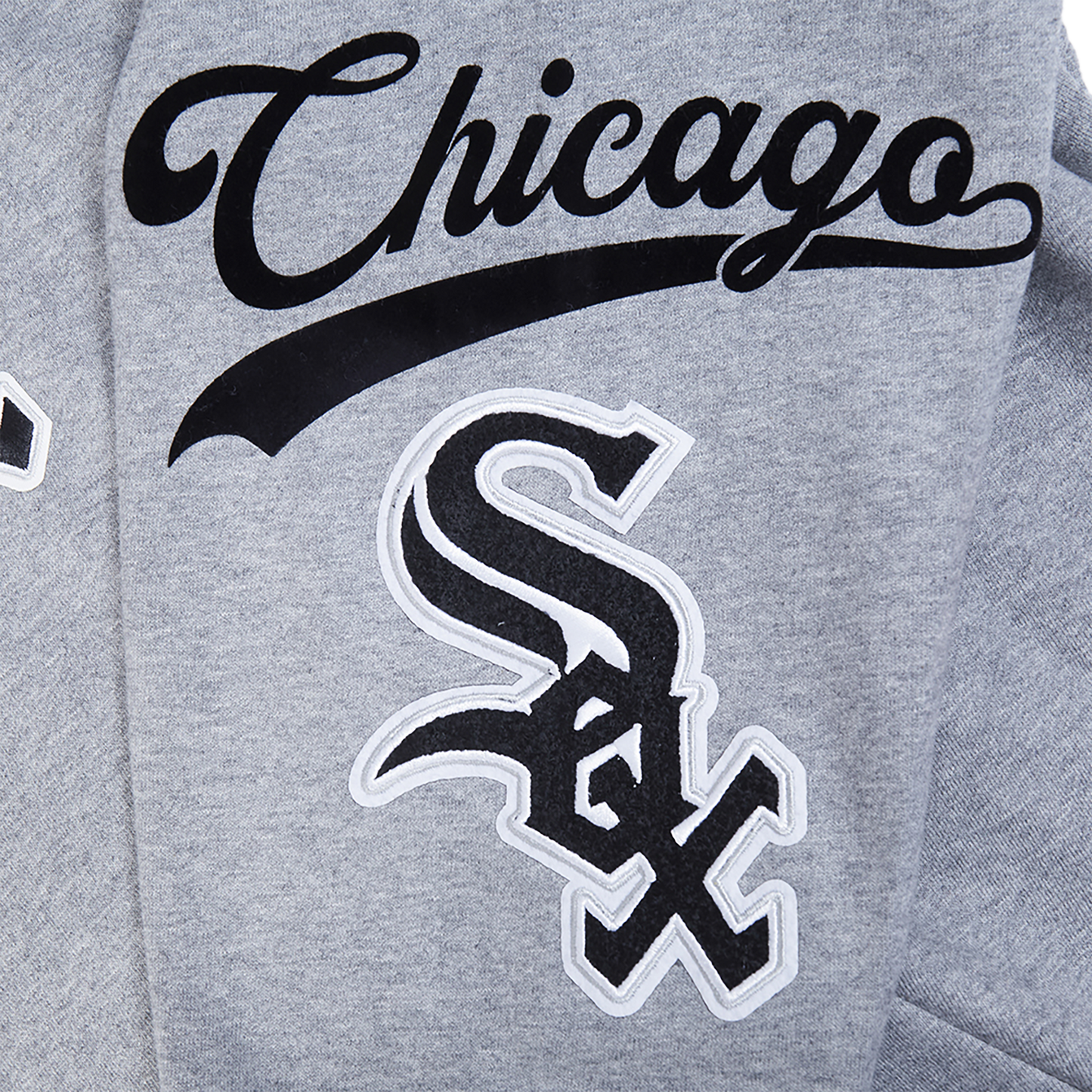 Pro Standard White Sox Living Large Drop Shoulder PO Hoodie - Men's - Gray/Black/White