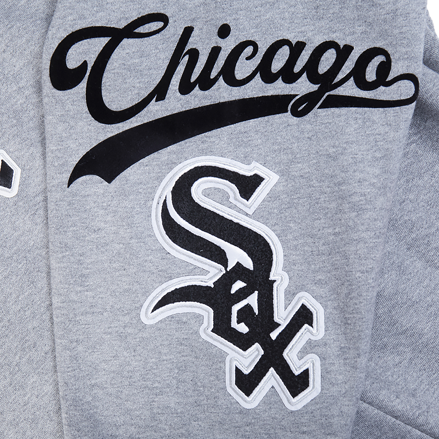 Pro Standard White Sox Living Large Drop Shoulder PO Hoodie - Men's - Gray/Black/White