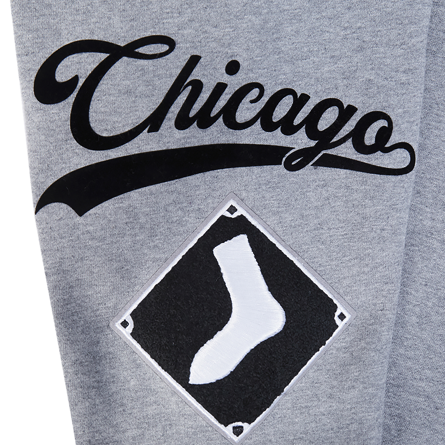Pro Standard White Sox Living Large Drop Shoulder PO Hoodie - Men's - Gray/Black/White