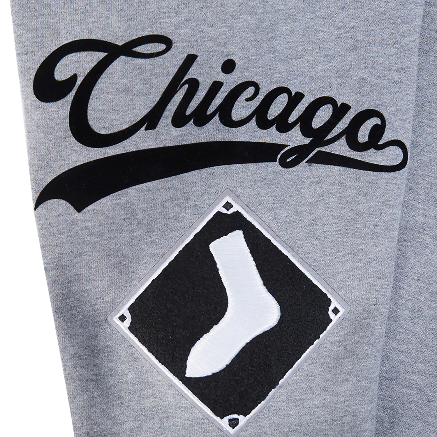 Pro Standard White Sox Living Large Drop Shoulder PO Hoodie - Men's - Gray/Black/White