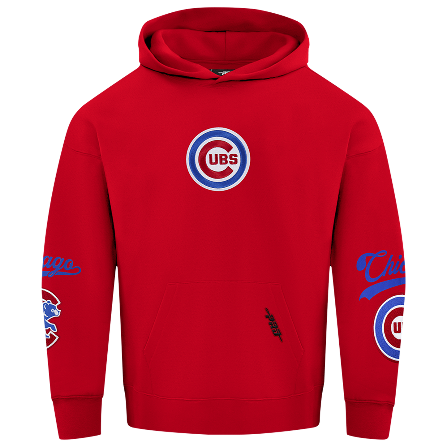 Pro Standard Cubs Living Large Drop Shoulder PO Hoodie - Men's - Red/Blue/White