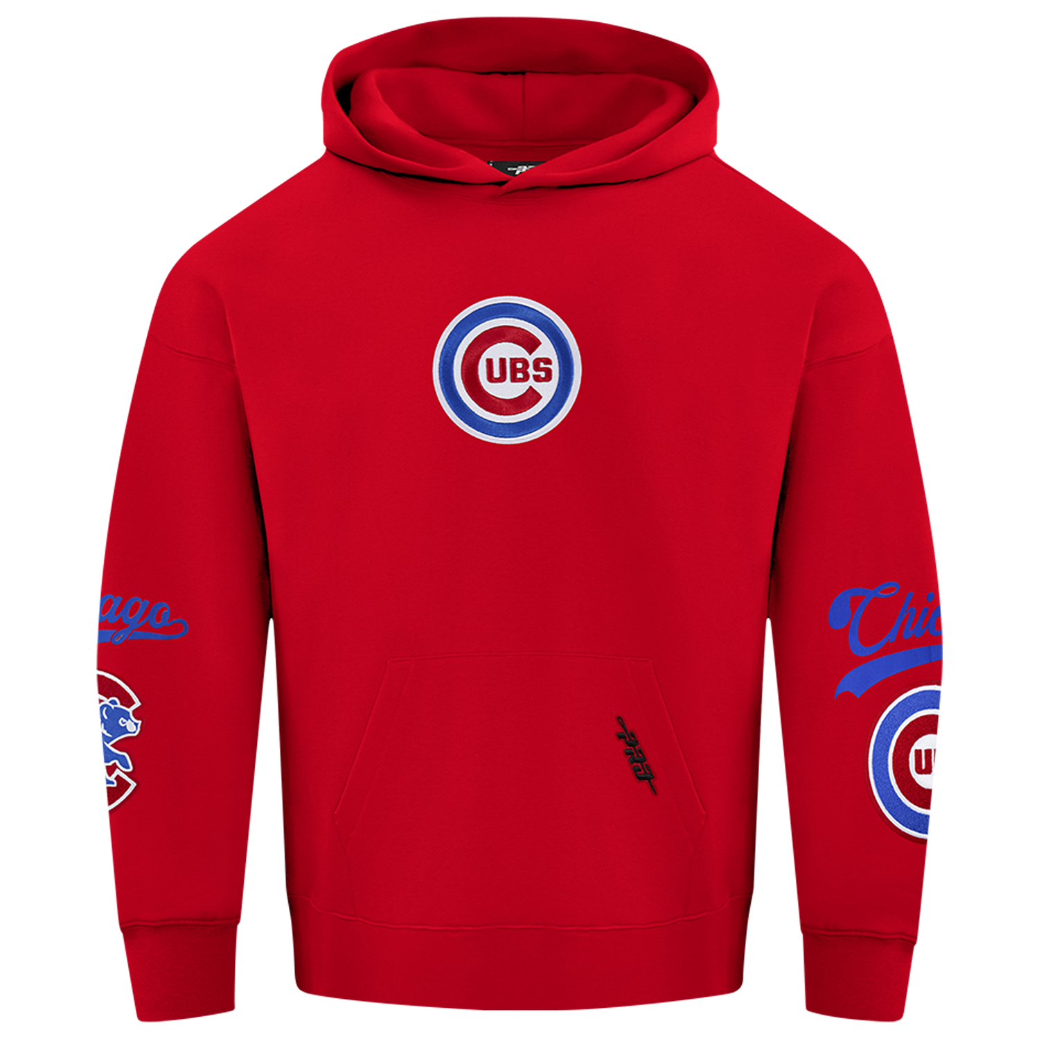 Pro Standard Cubs Living Large Drop Shoulder PO Hoodie - Men's - Red/Blue/White