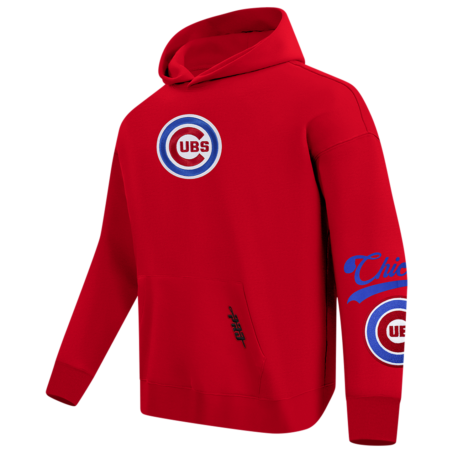 Pro Standard Cubs Living Large Drop Shoulder PO Hoodie - Men's - Red/Blue/White