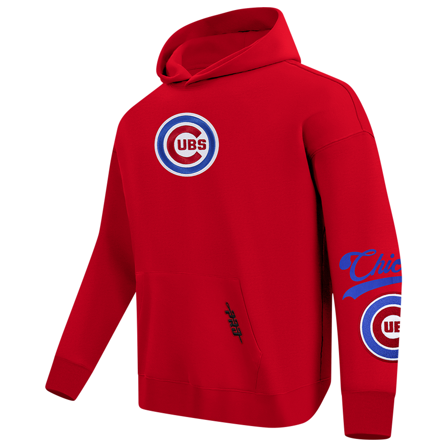 Pro Standard Cubs Living Large Drop Shoulder PO Hoodie - Men's - Red/Blue/White